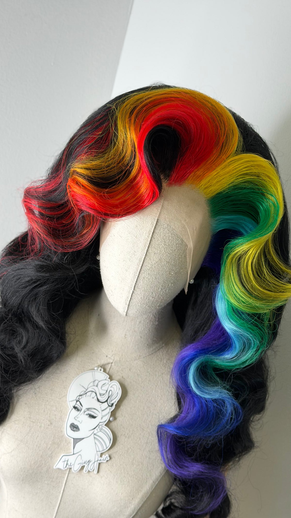 Big Black-Rainbow Wig