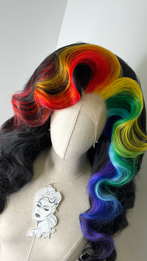 Big Black-Rainbow Wig
