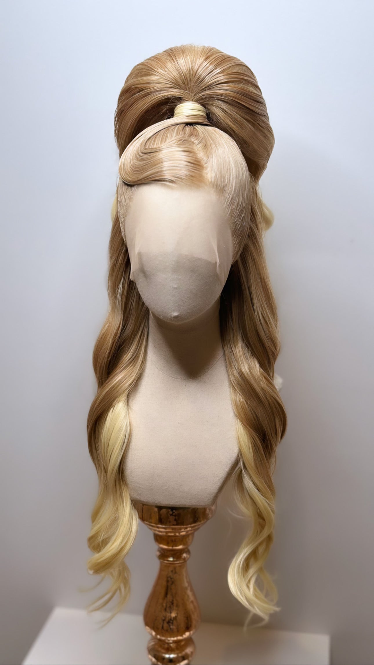 Classy sleek half up ponytail Wig Blonde Mix