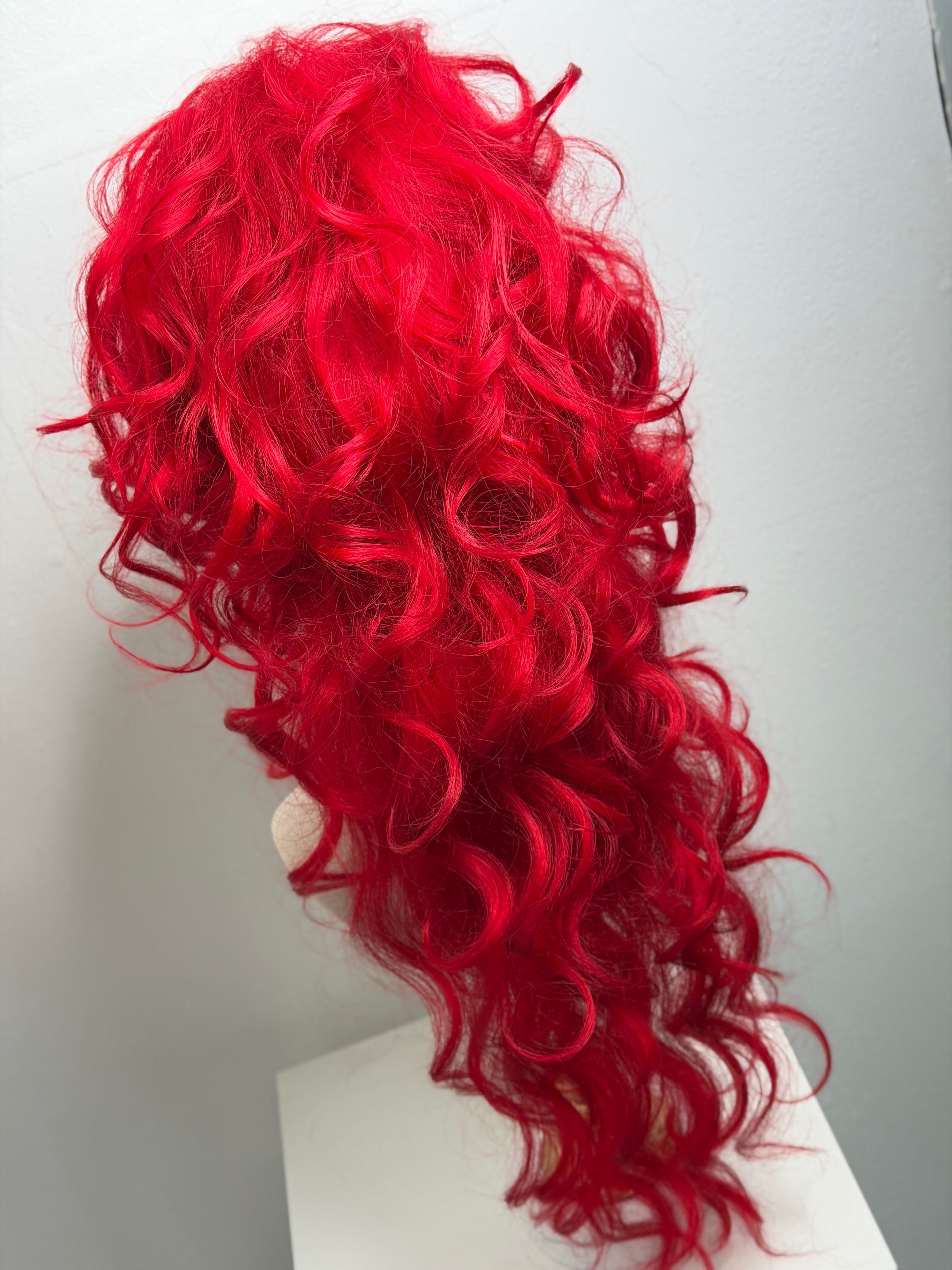 Messy Big Half Updo red