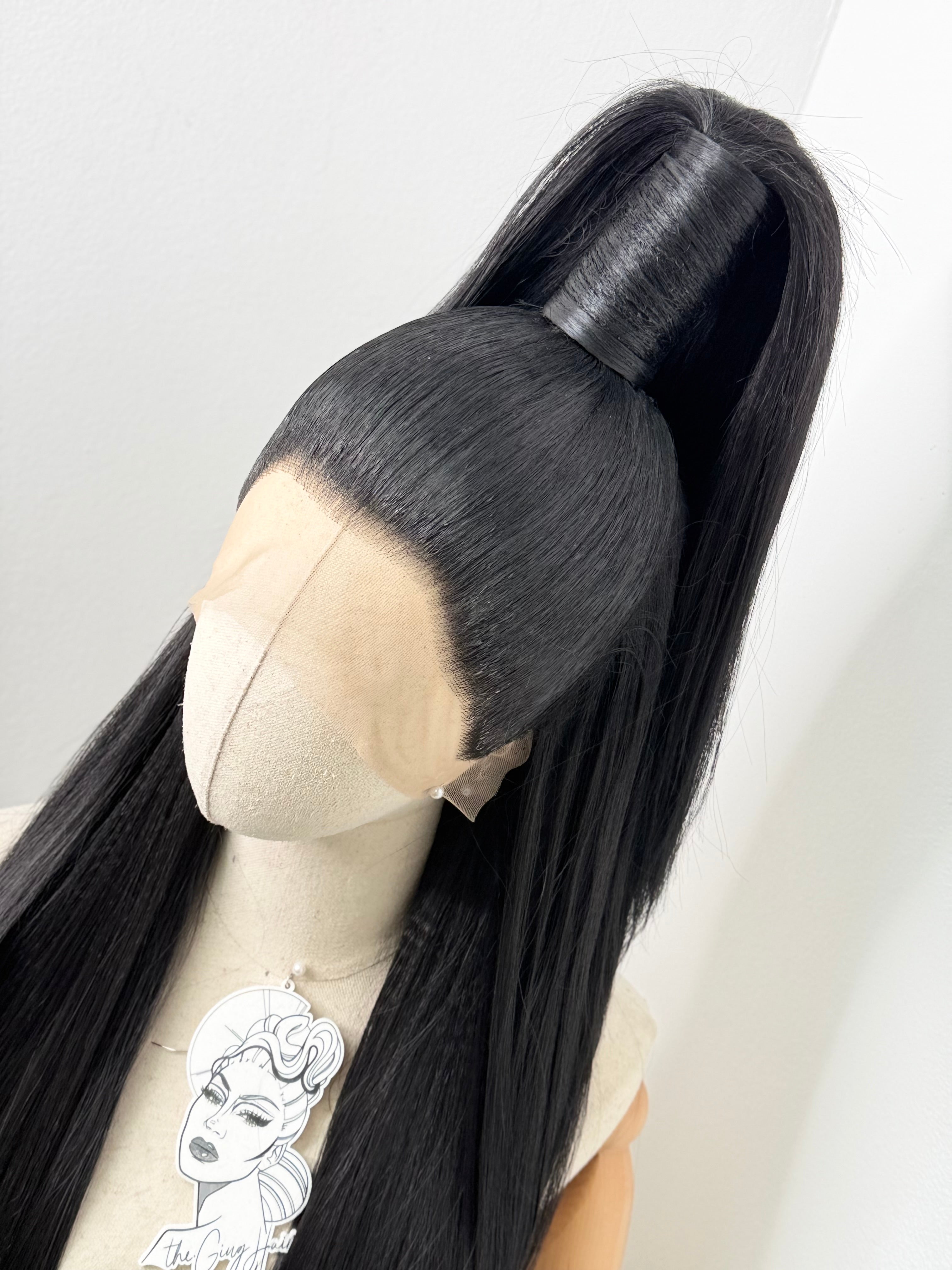 Sleek half up ponytail Black