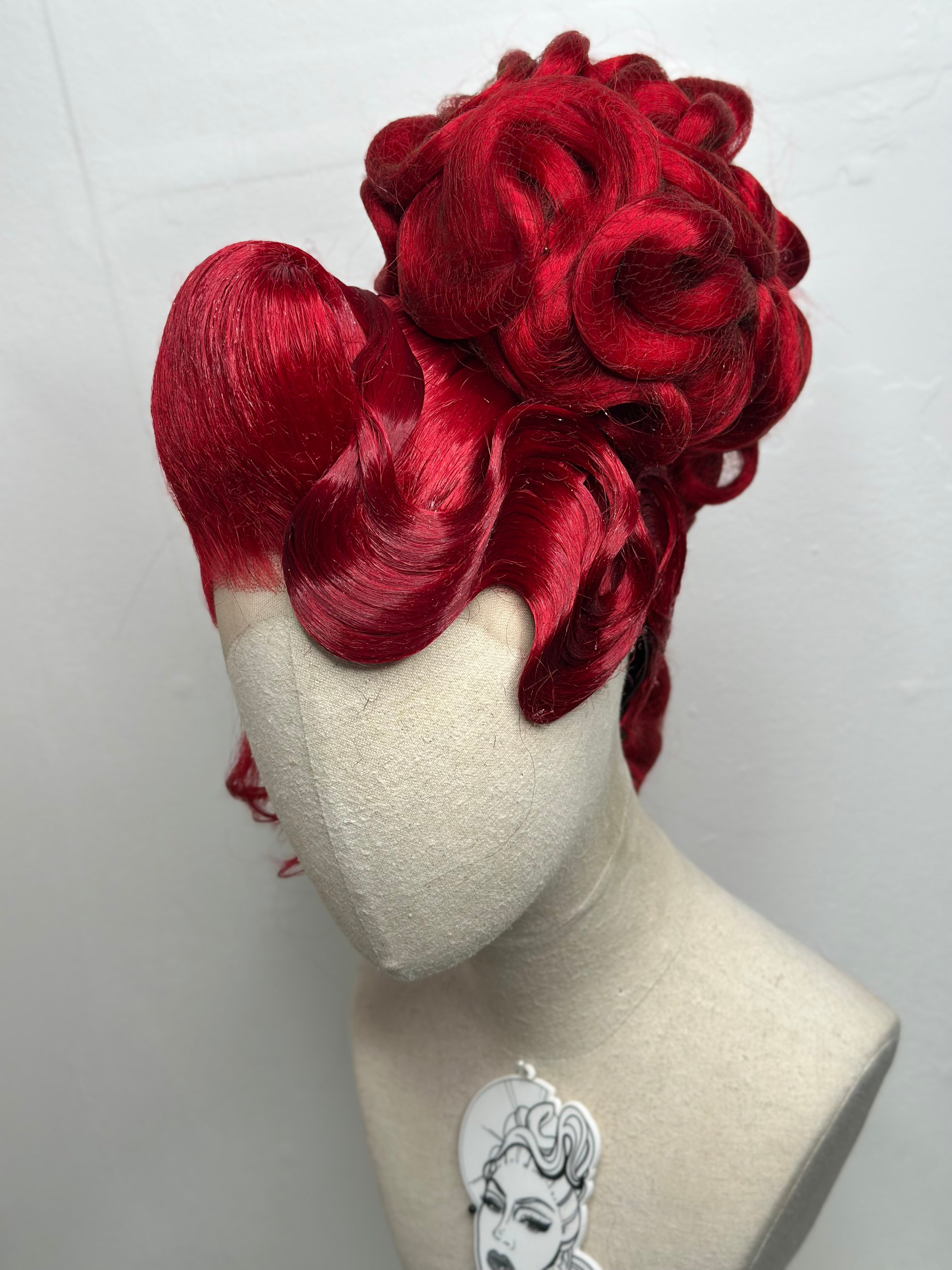 Classy Asymmetrical Updo Red