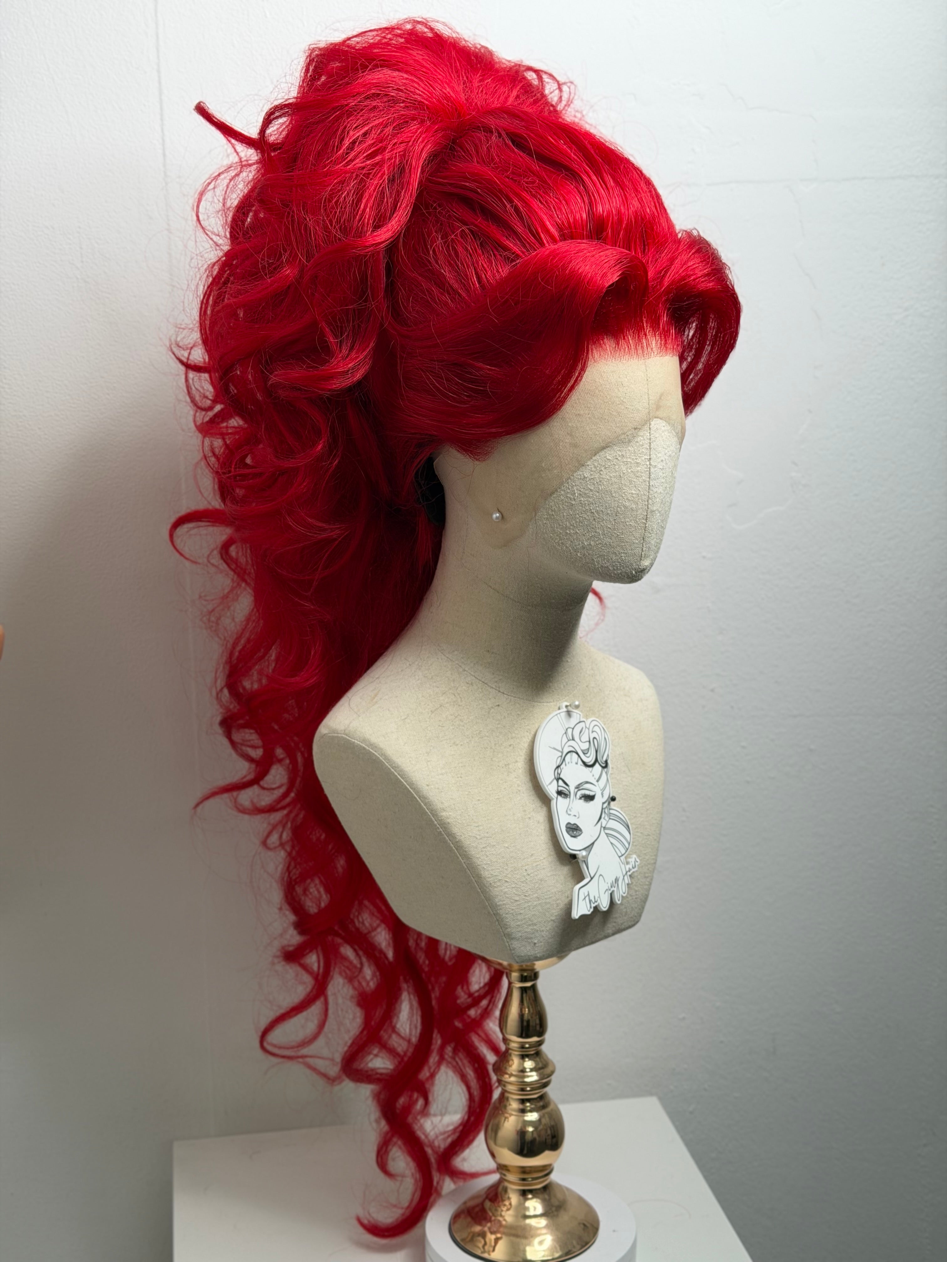 Messy Big Half Updo red