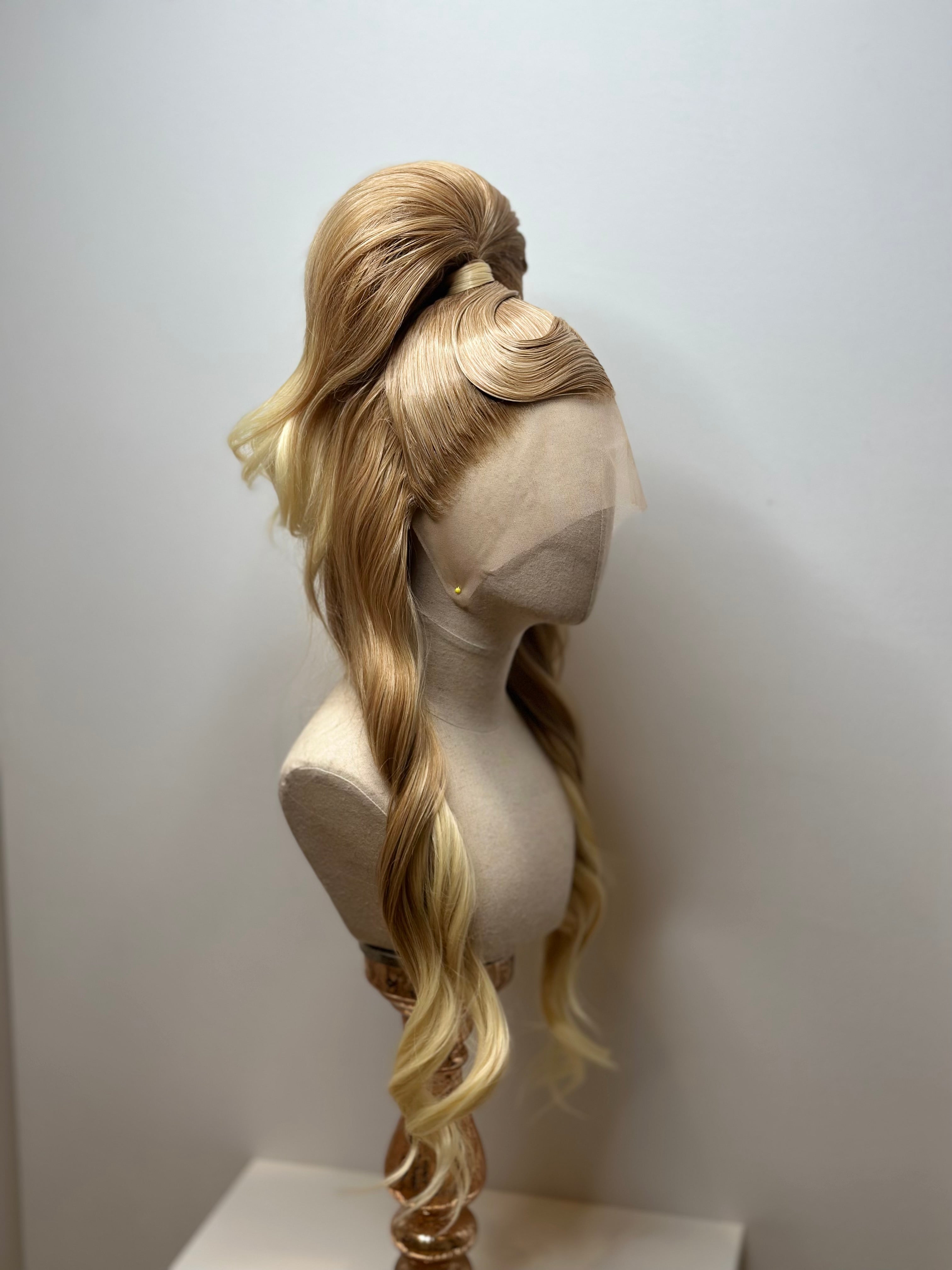 Classy sleek half up ponytail Wig Blonde Mix