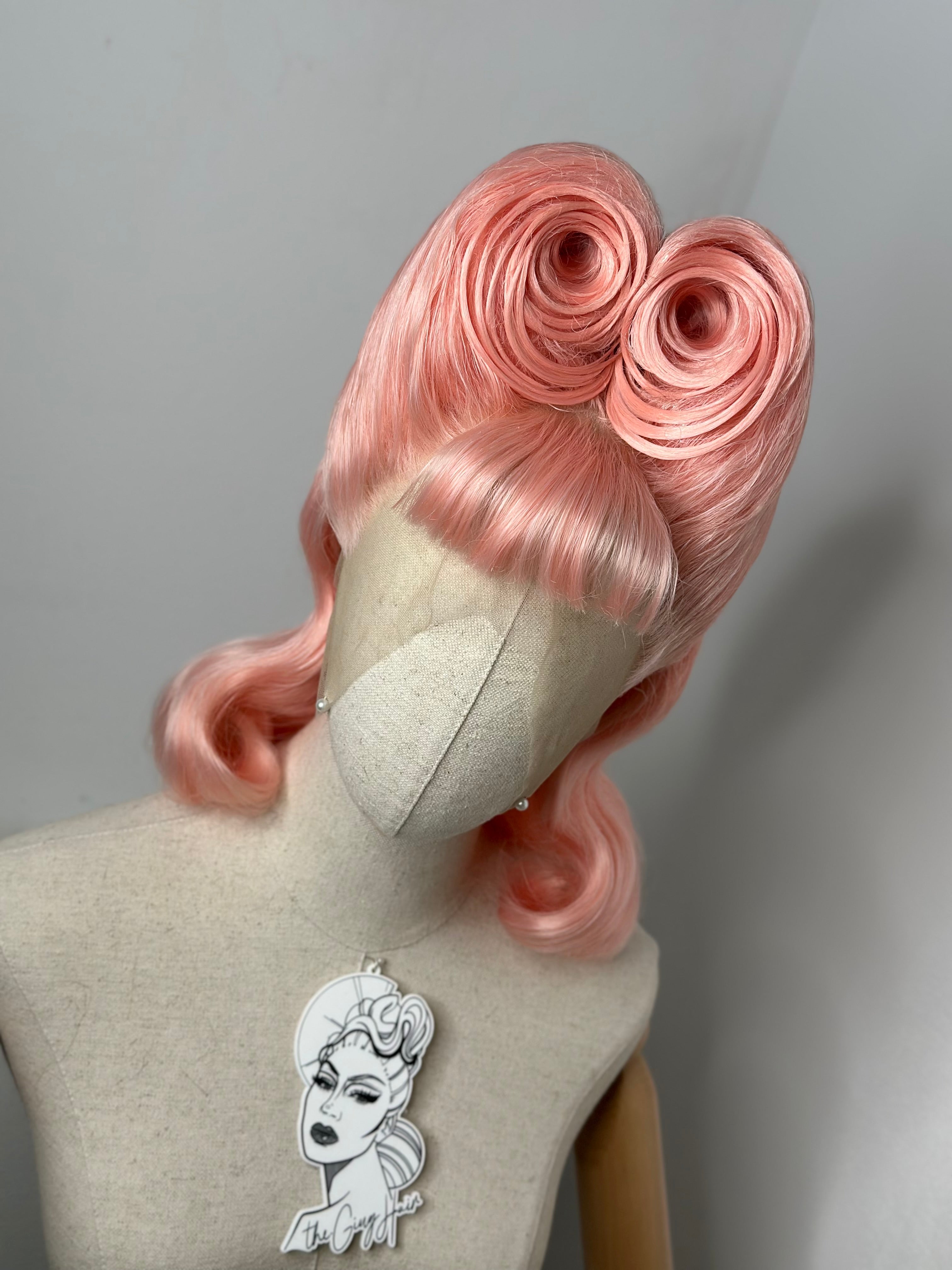 Classy 50s Roll History Wig Pink