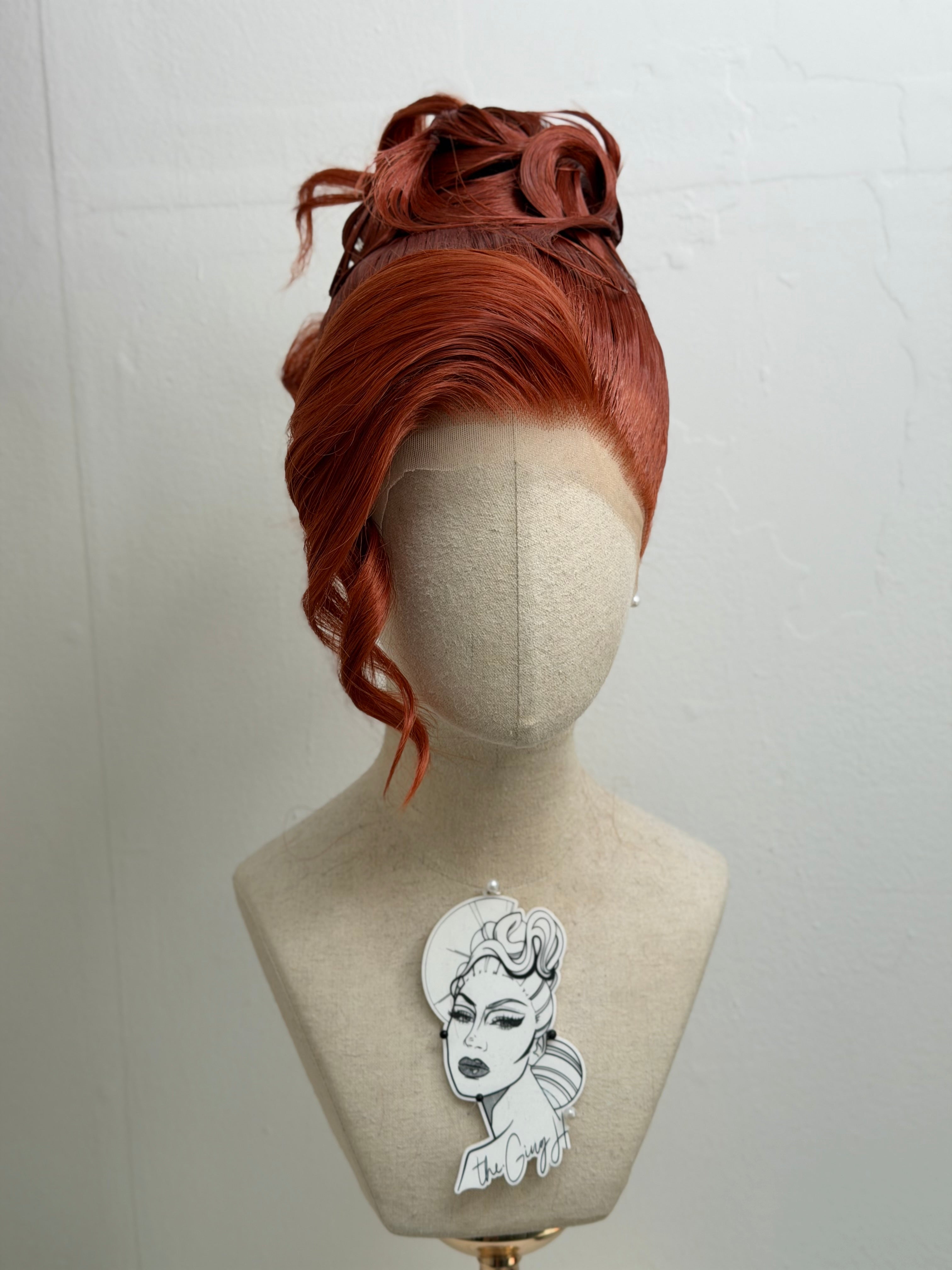Classy updo wig Deep Ginger super Hold