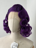 Classy 40s History Wig short dark Purple