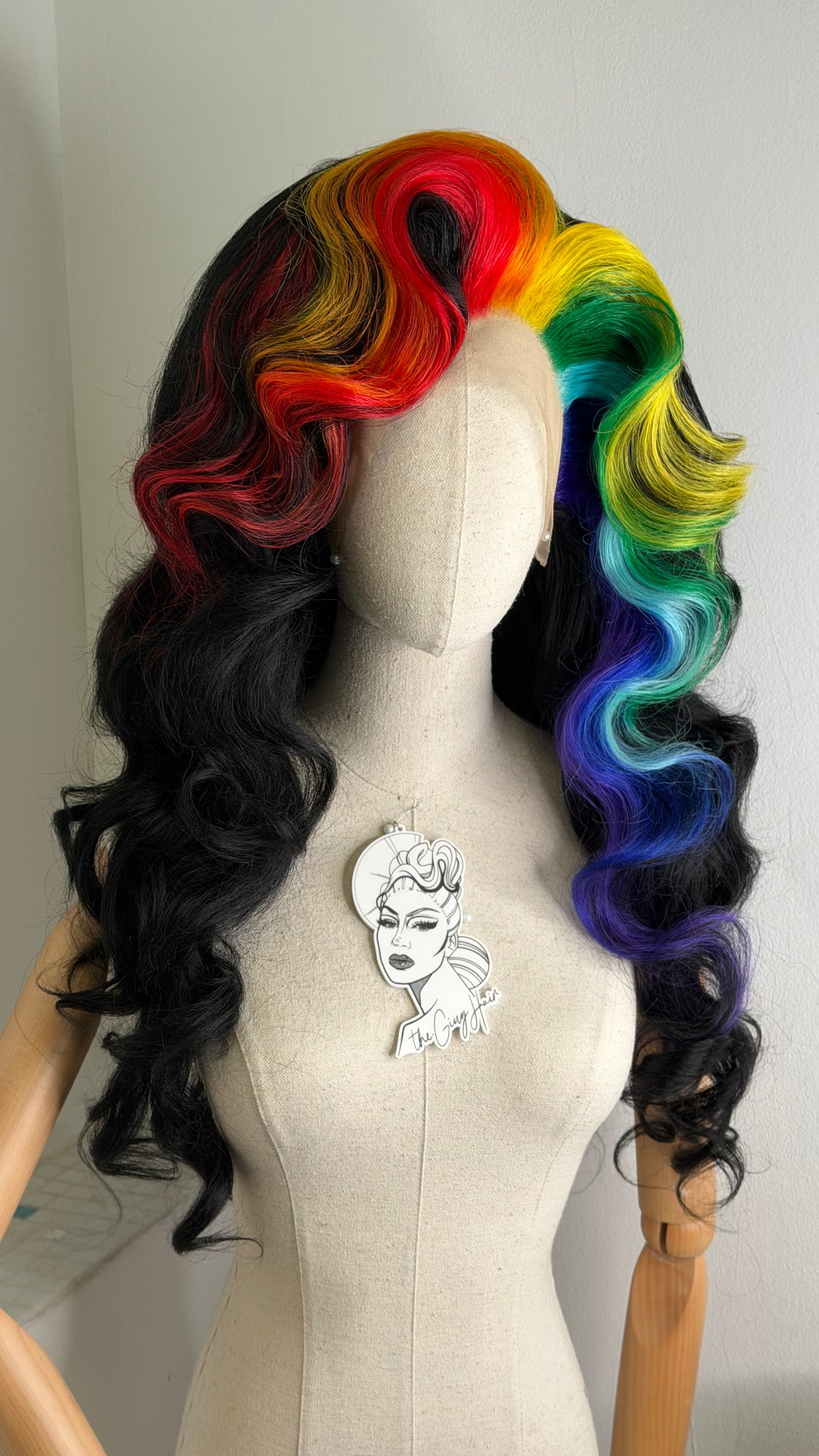 Big Black-Rainbow Wig