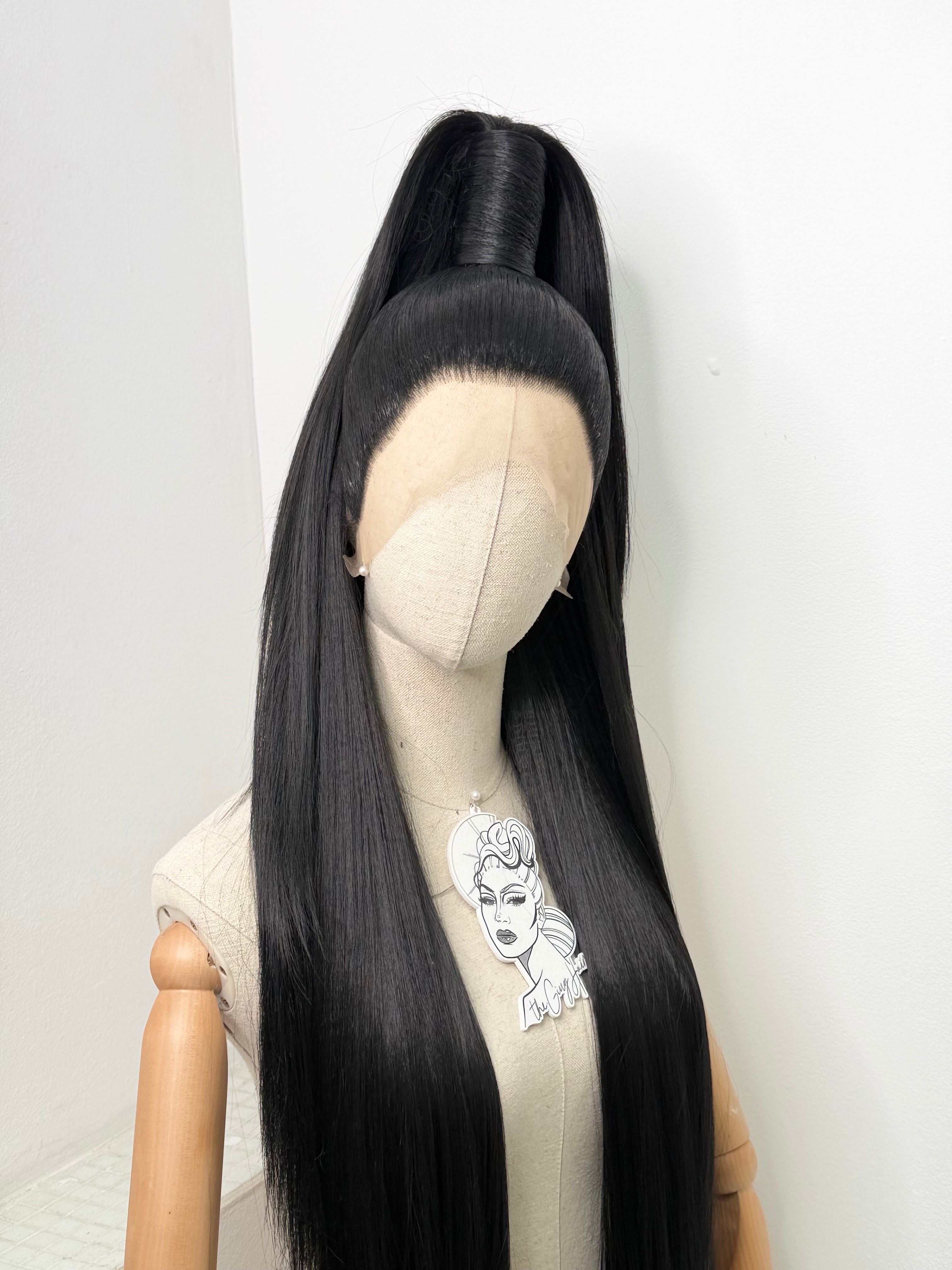 Sleek half up ponytail Black