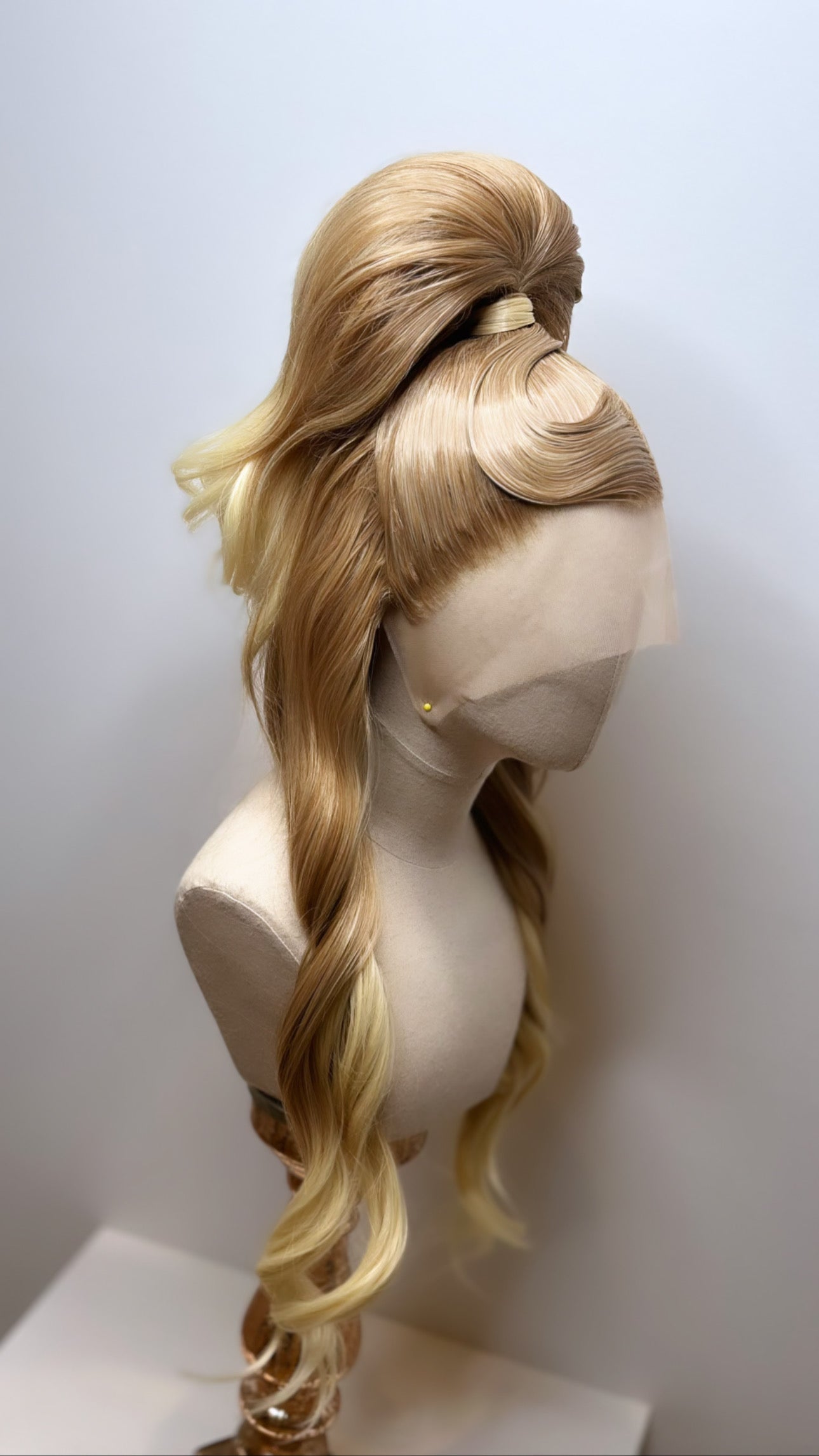 Classy sleek half up ponytail Wig Blonde Mix