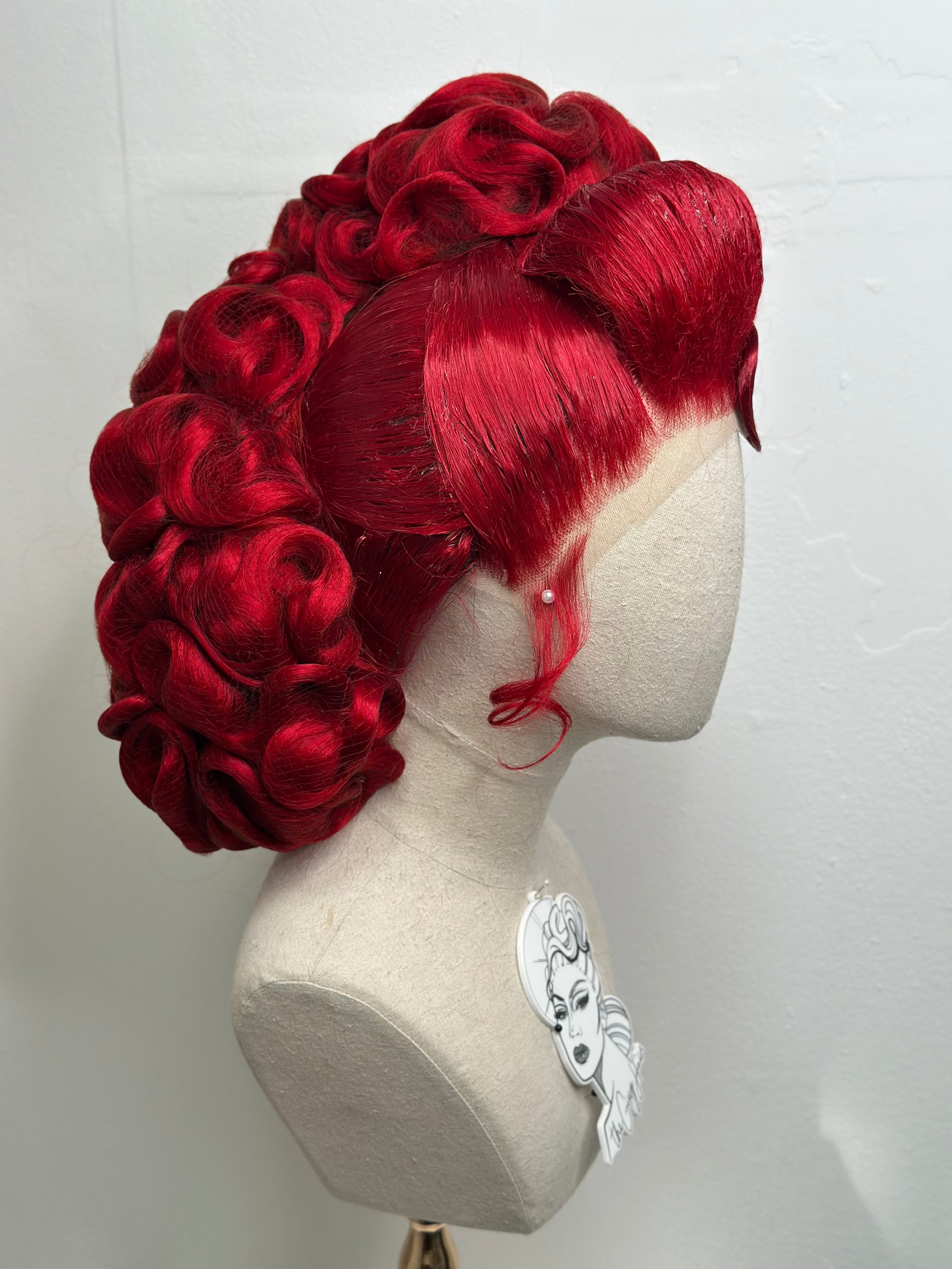 Classy Asymmetrical Updo Red
