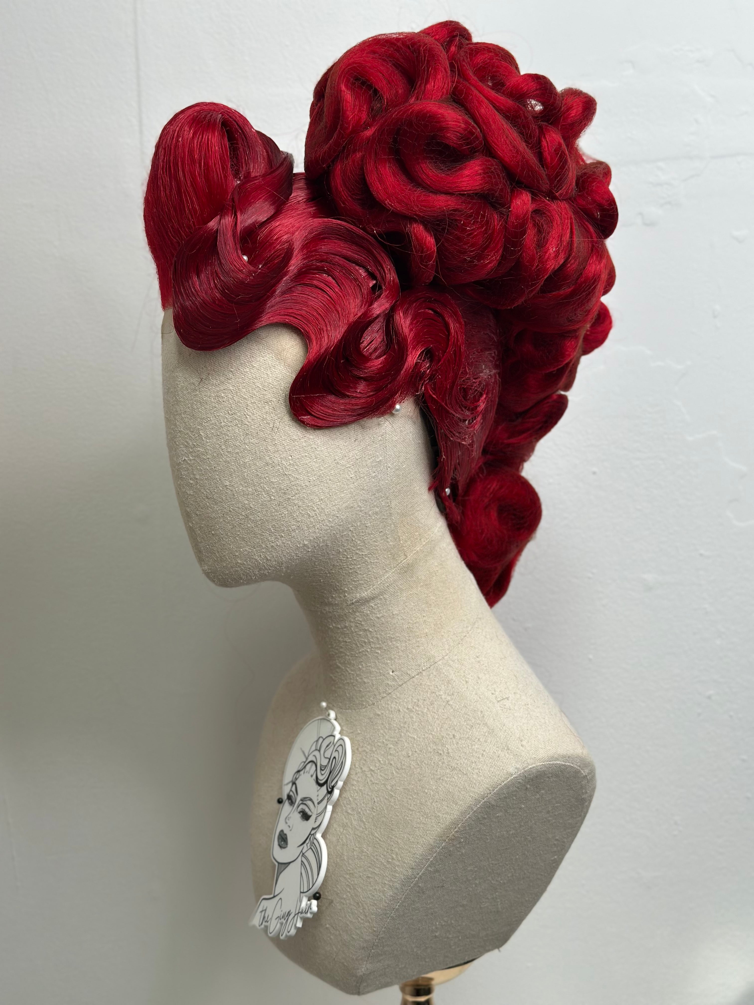 Classy Asymmetrical Updo Red