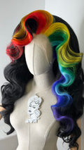 Big Black-Rainbow Wig