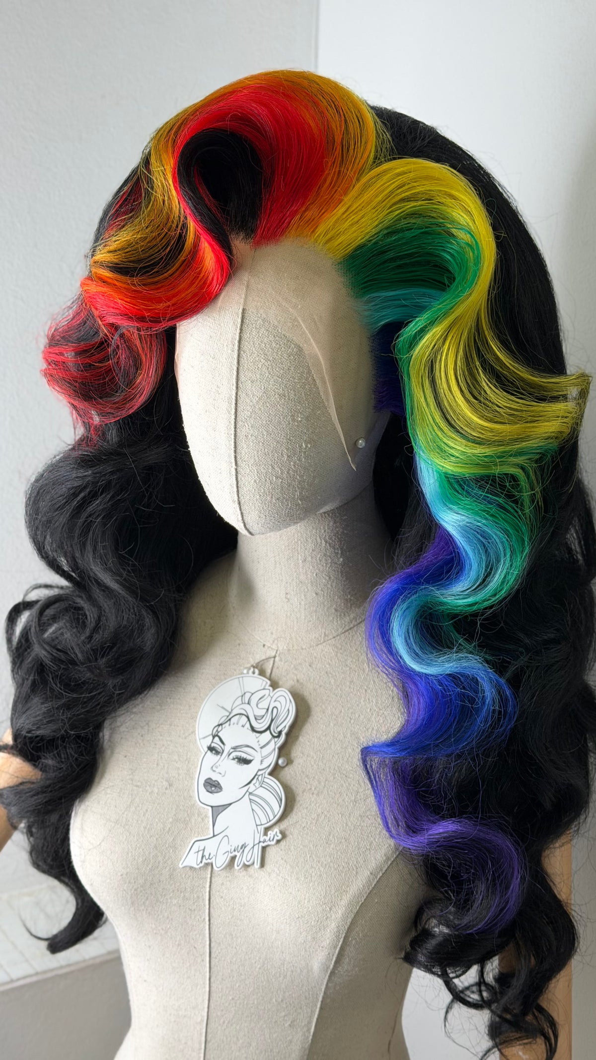 Big Black-Rainbow Wig