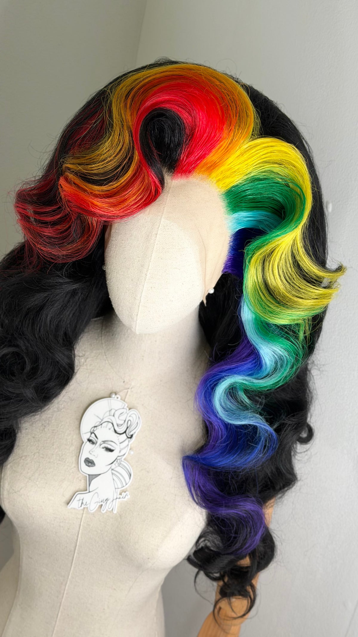 Big Black-Rainbow Wig