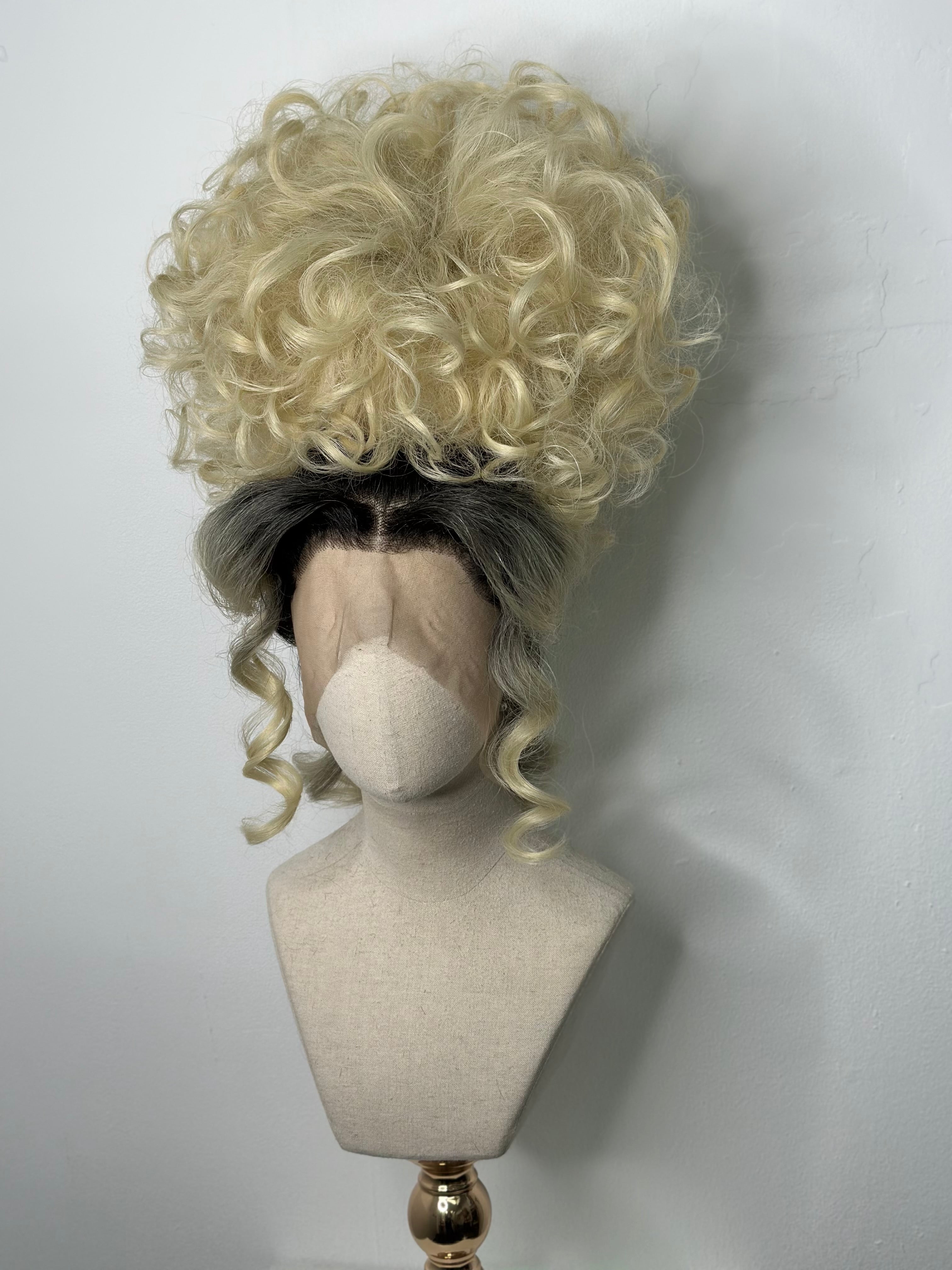 Classy messy Updo Cool Blond Roots
