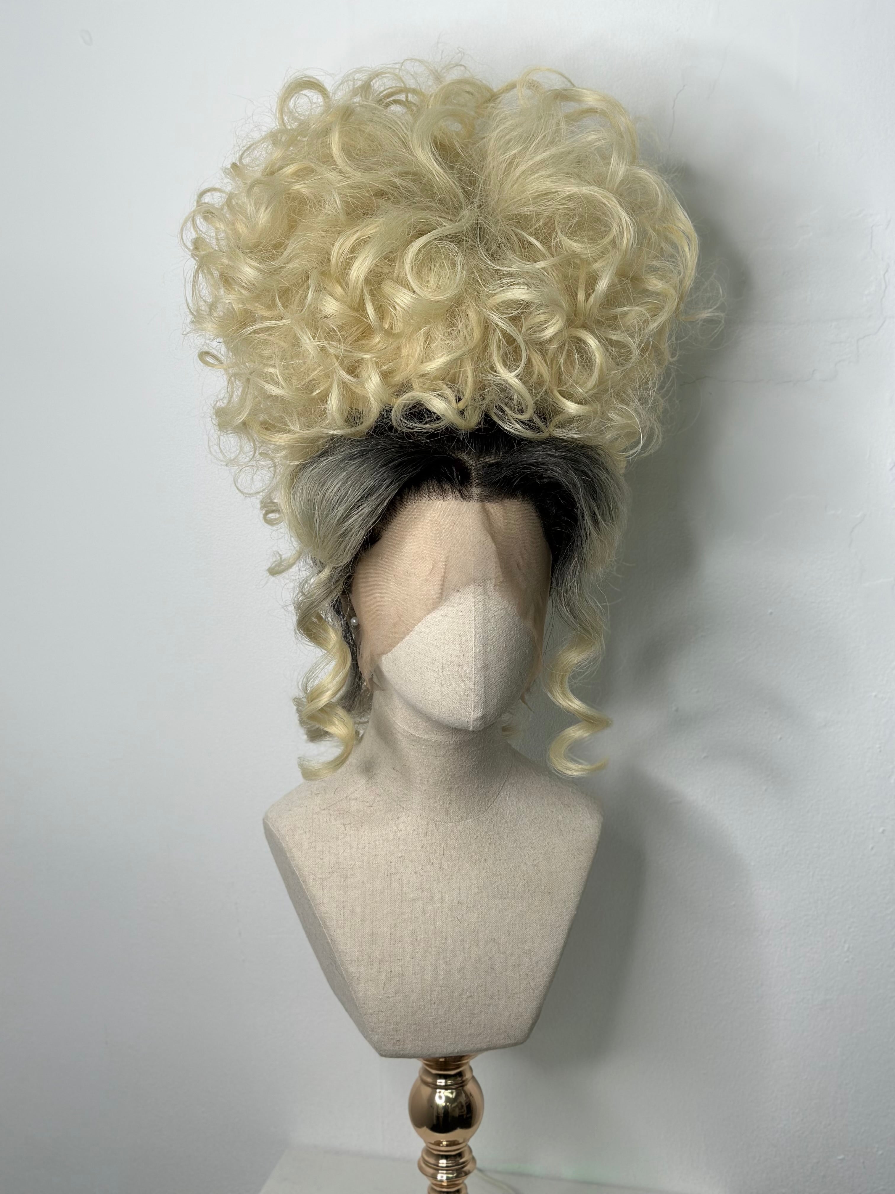 Classy messy Updo Cool Blond Roots