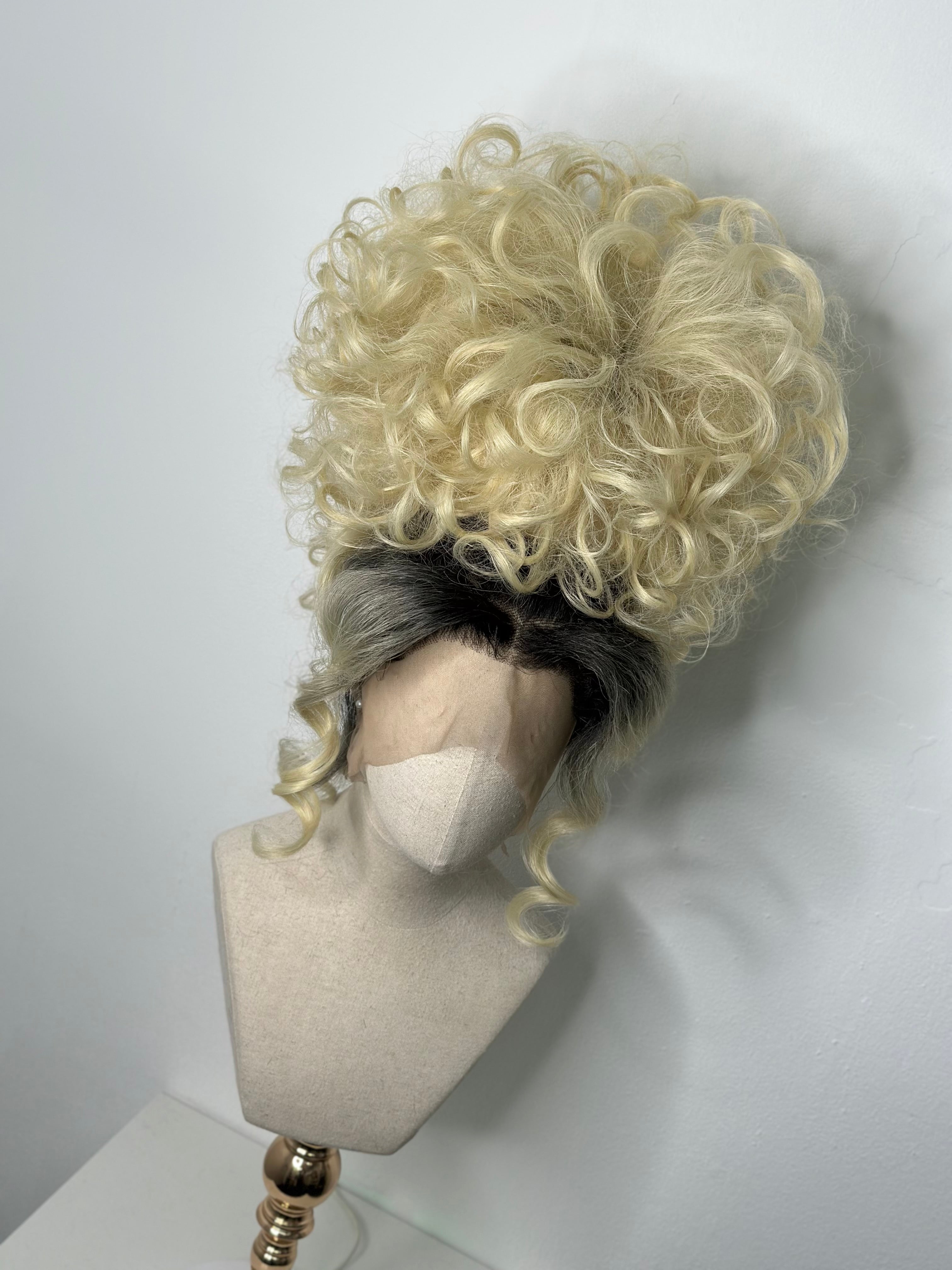 Classy messy Updo Cool Blond Roots
