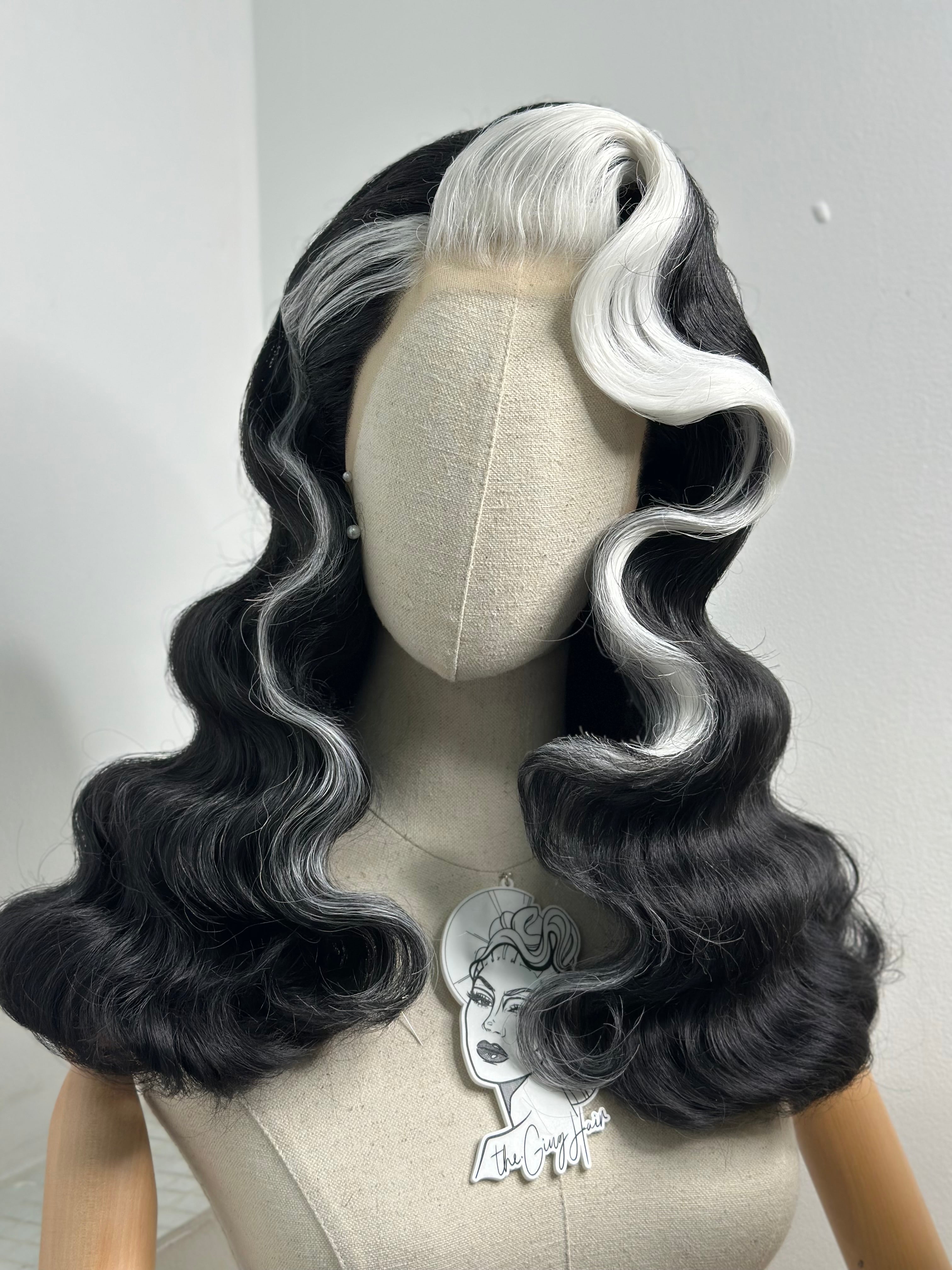 Classy 40s History Wig Black and White