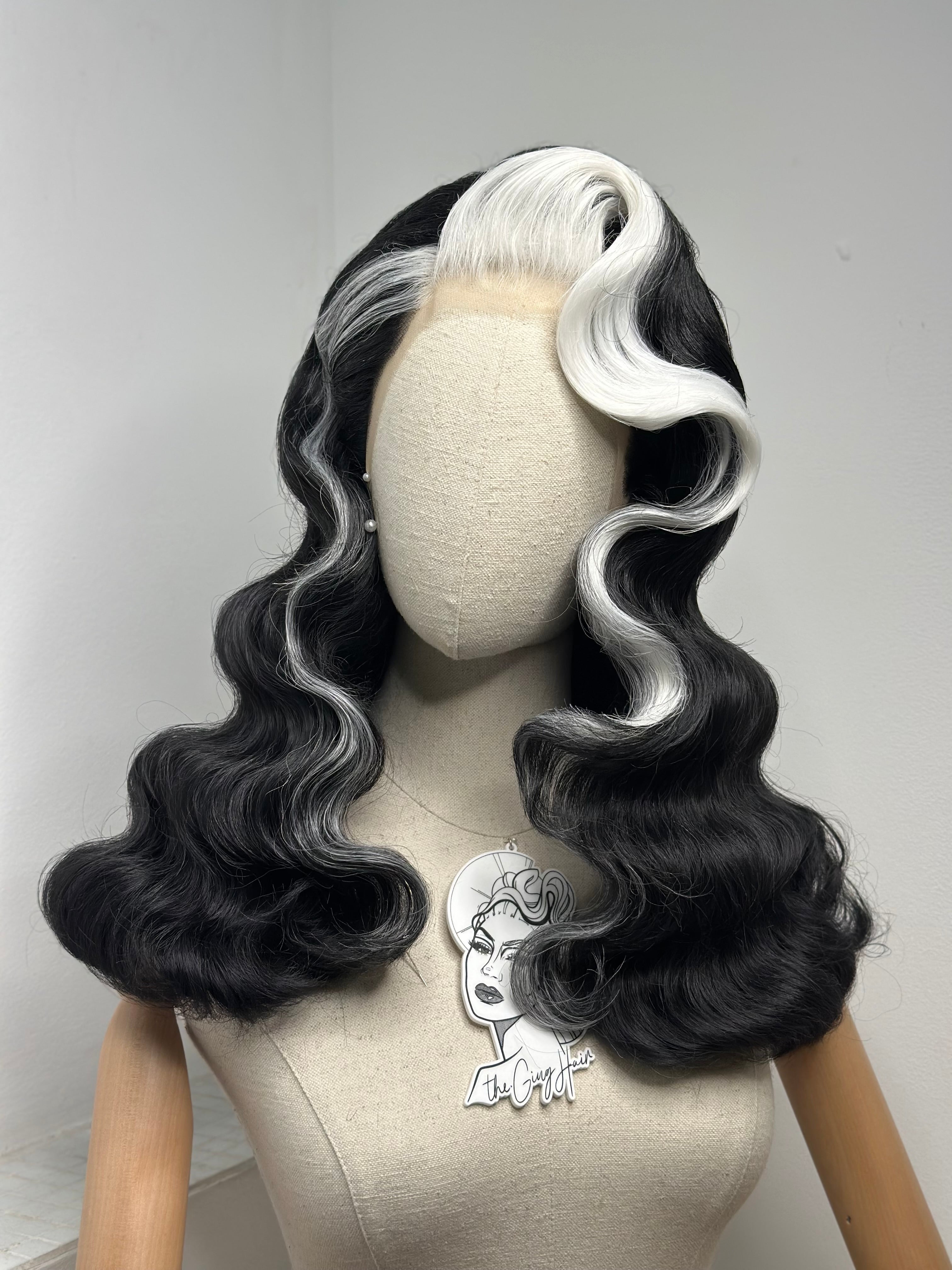 Classy 40s History Wig Black and White