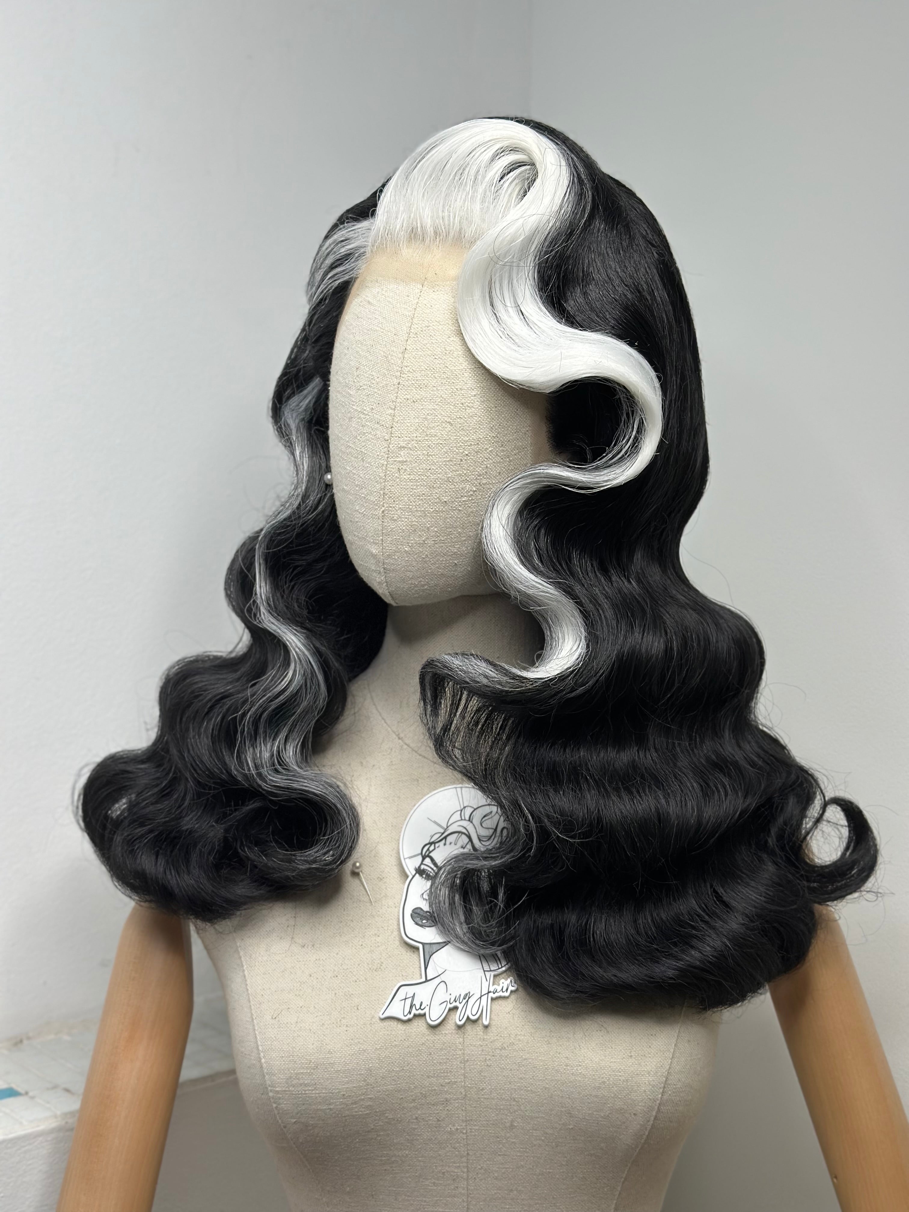 Classy 40s History Wig Black and White