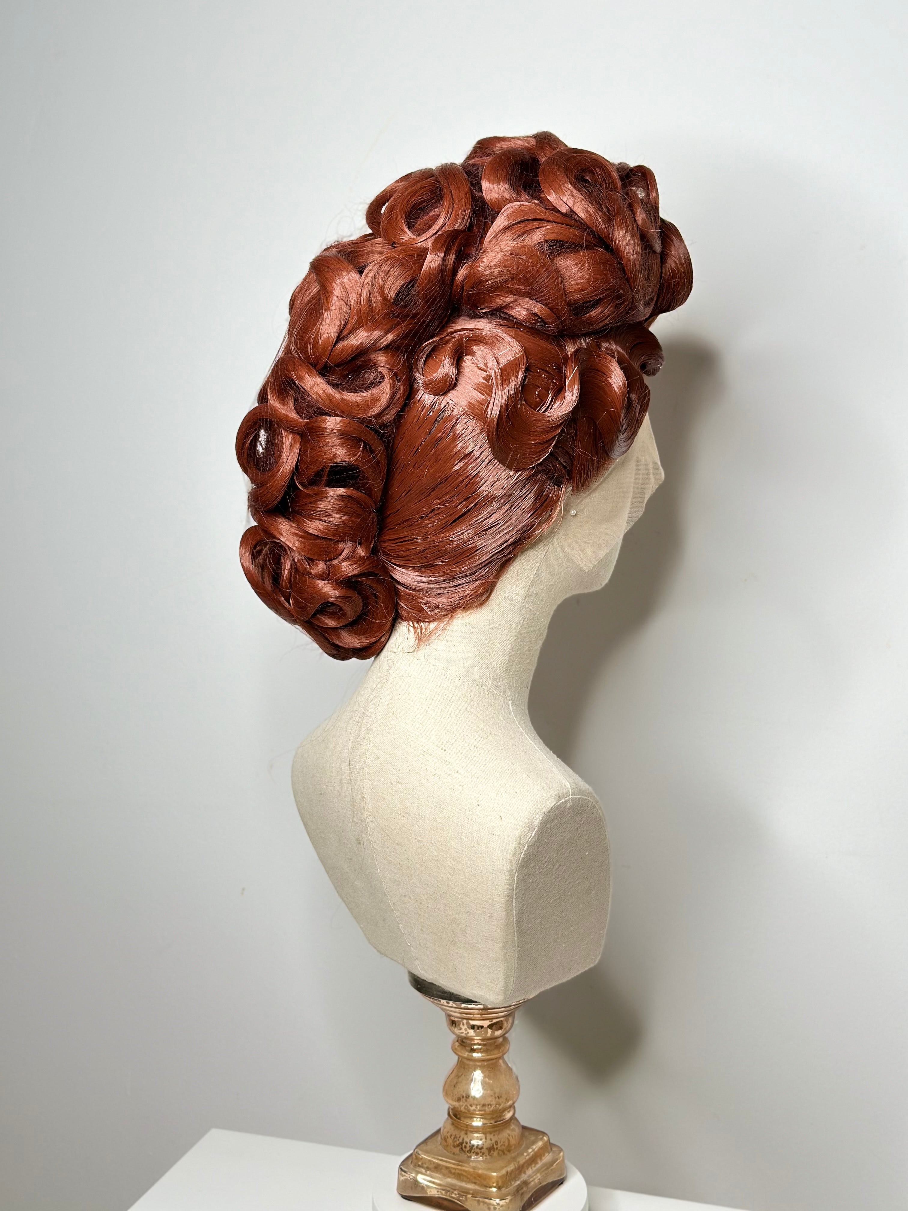 Classy Asymmetrical Updo dark Ginger
