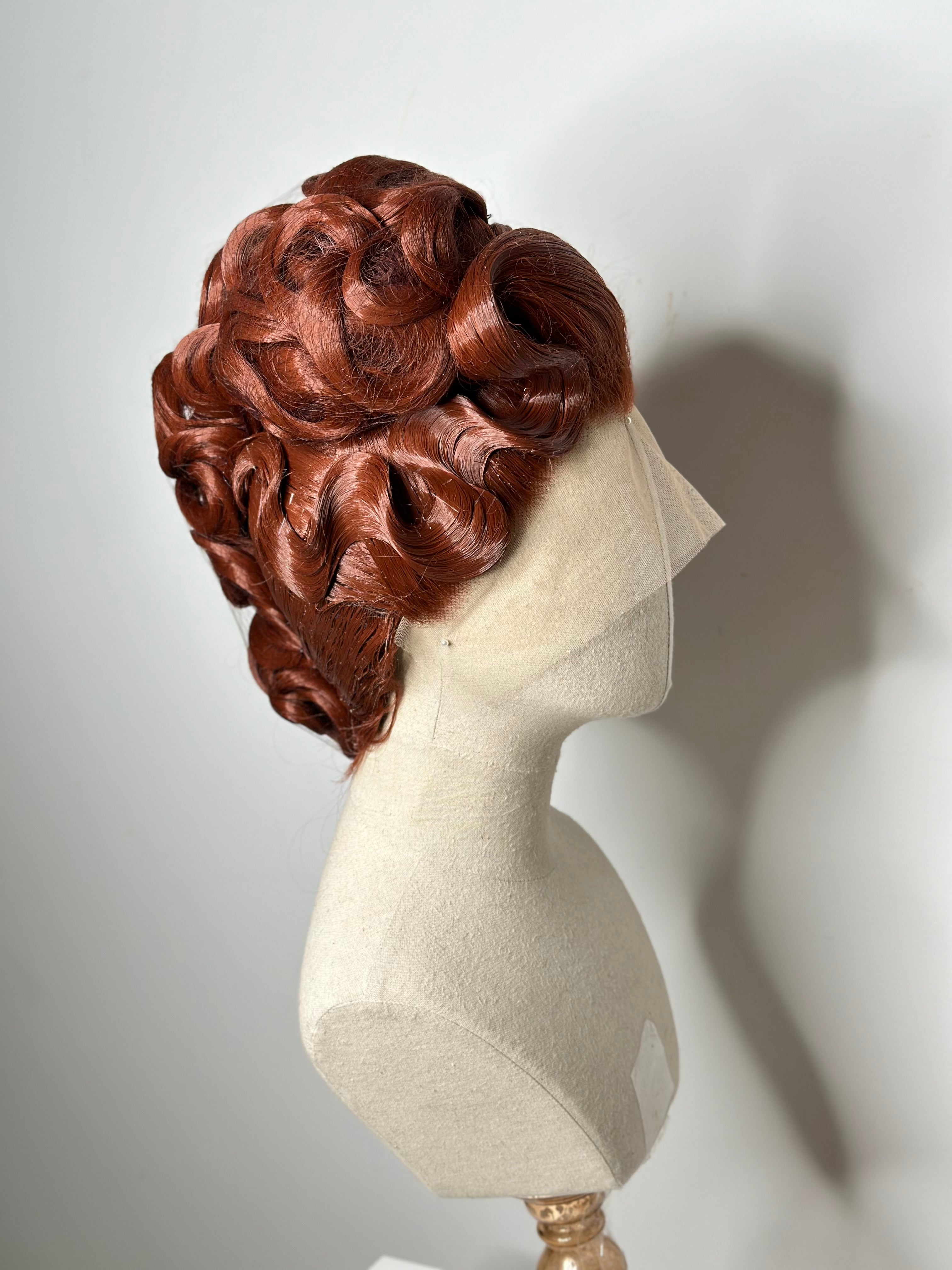 Classy Asymmetrical Updo dark Ginger