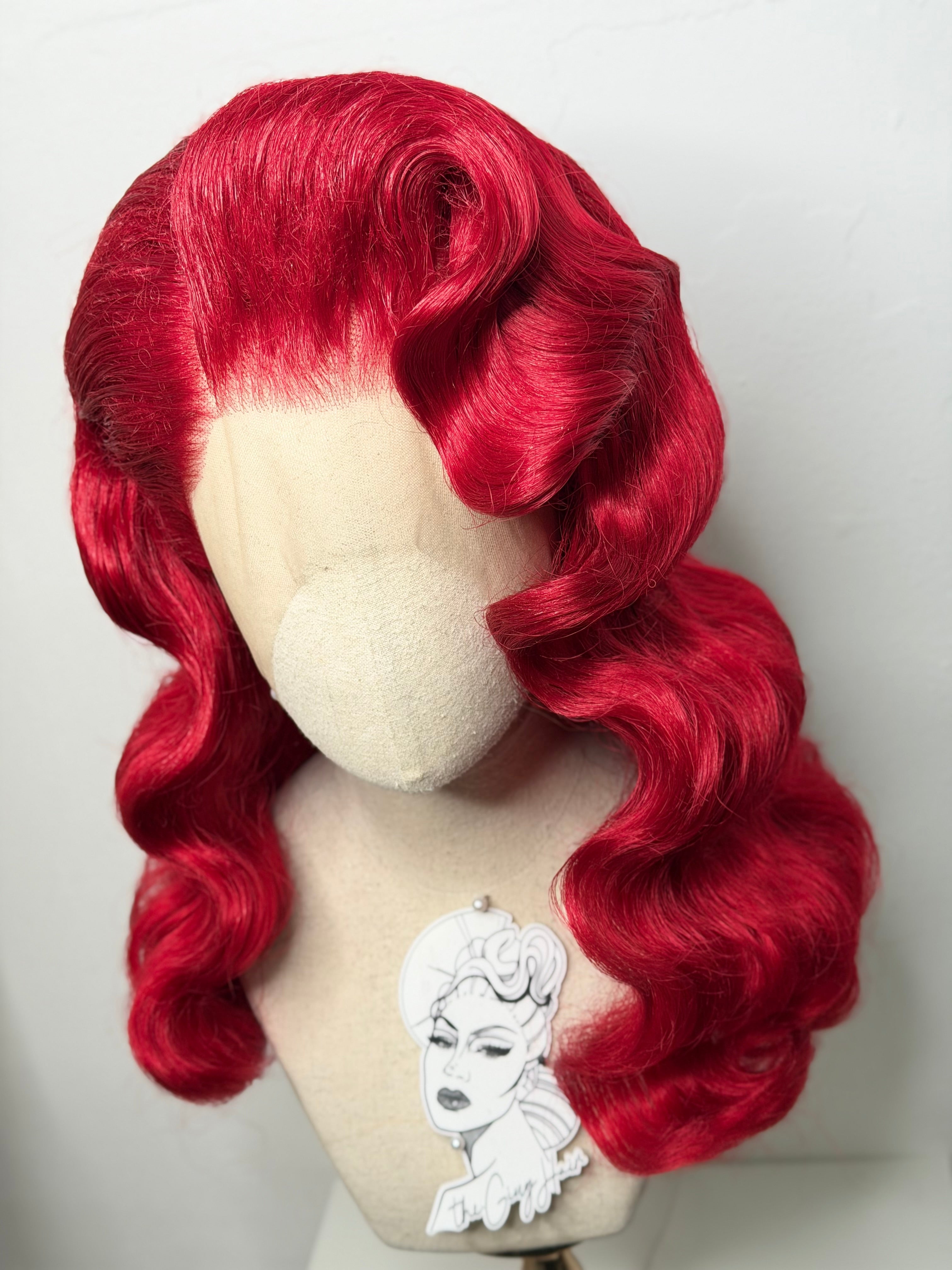 Classy 40s History waves deep red