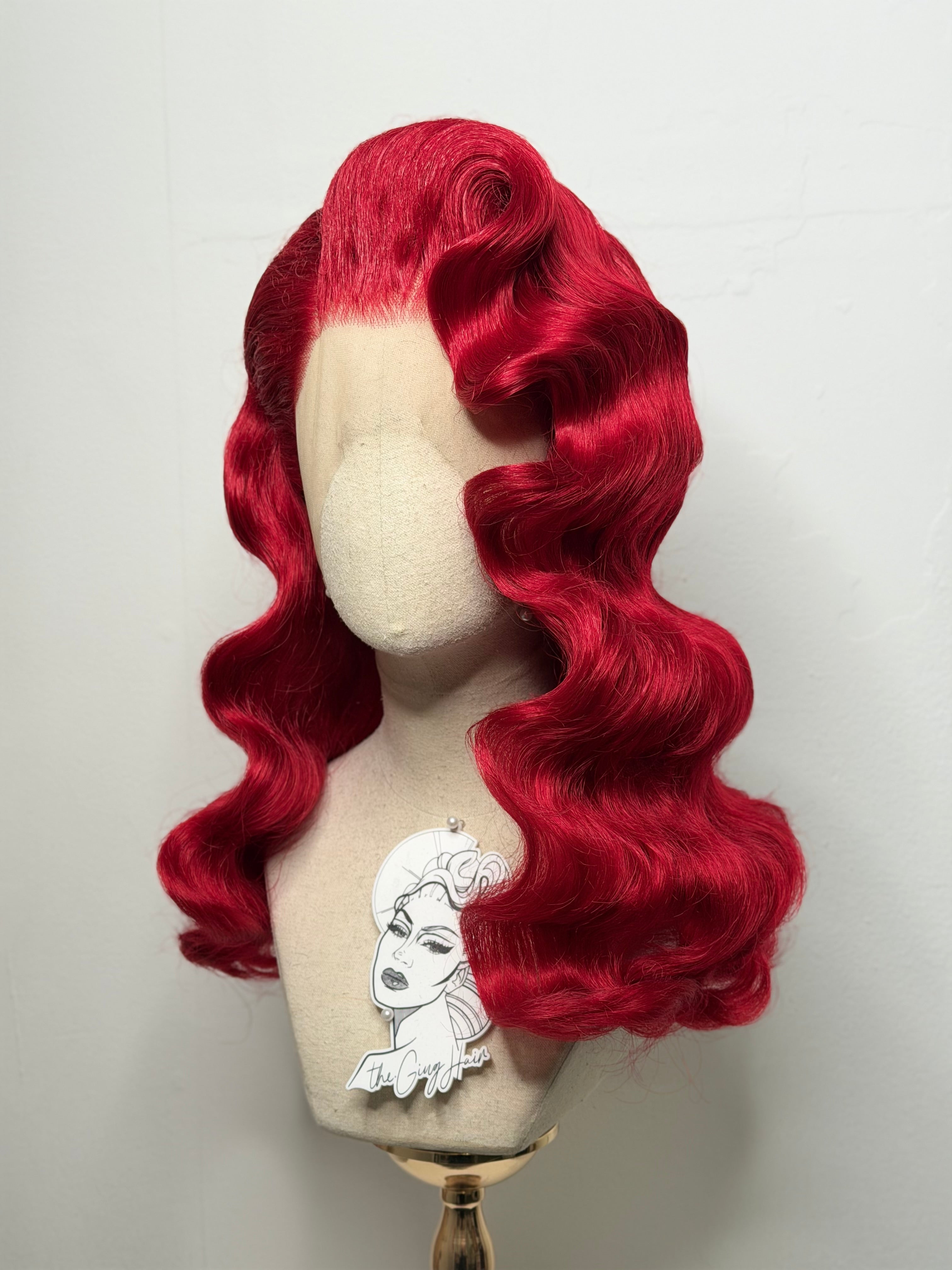 Classy 40s History waves deep red