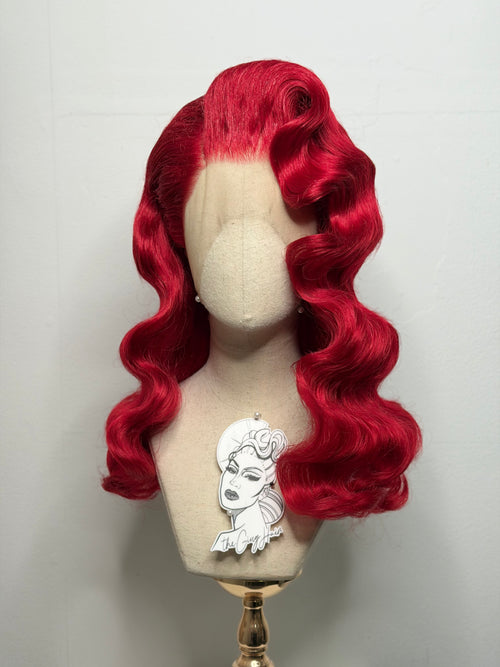 Classy 40s History waves deep red