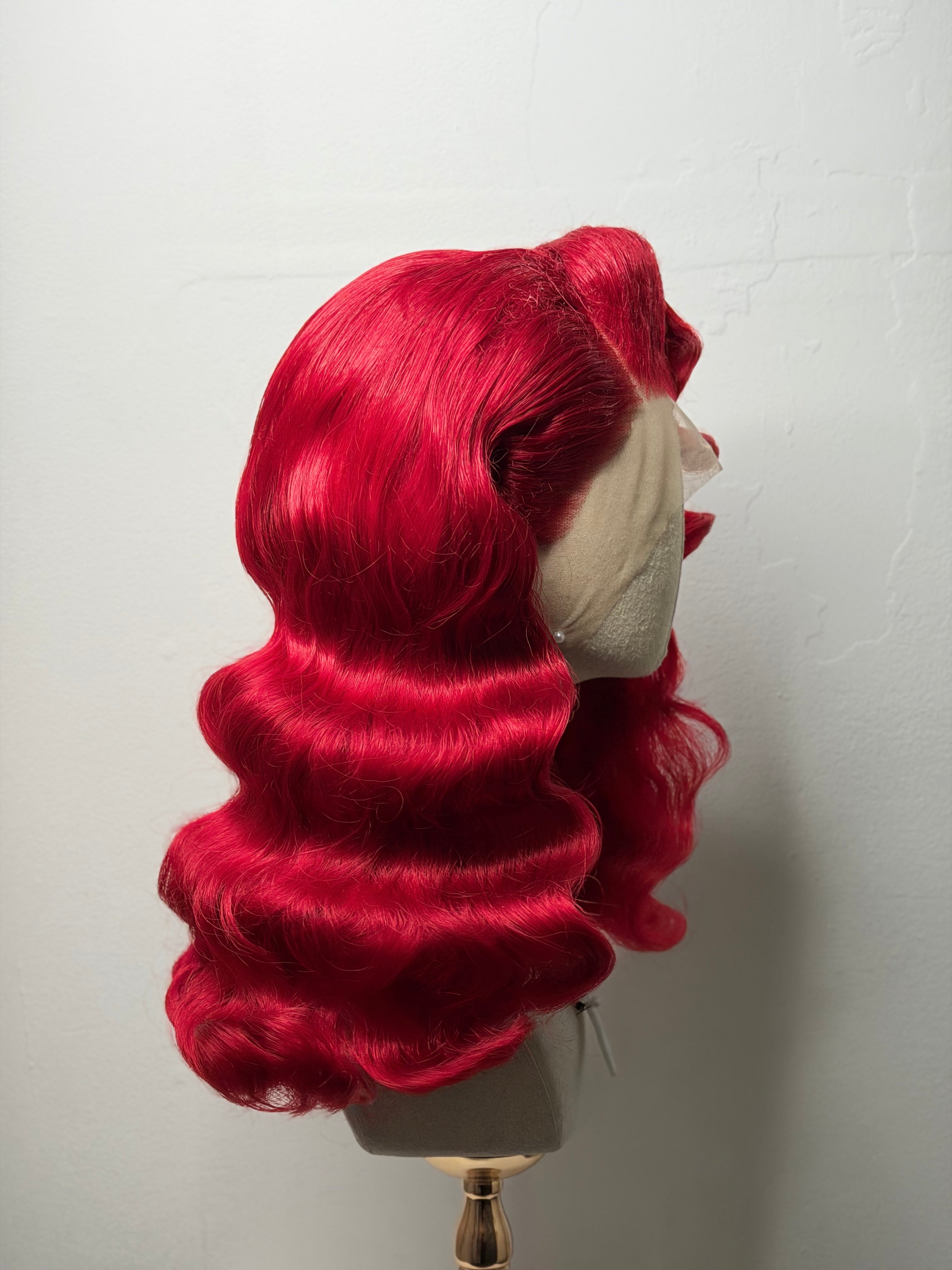 Classy 40s History waves deep red