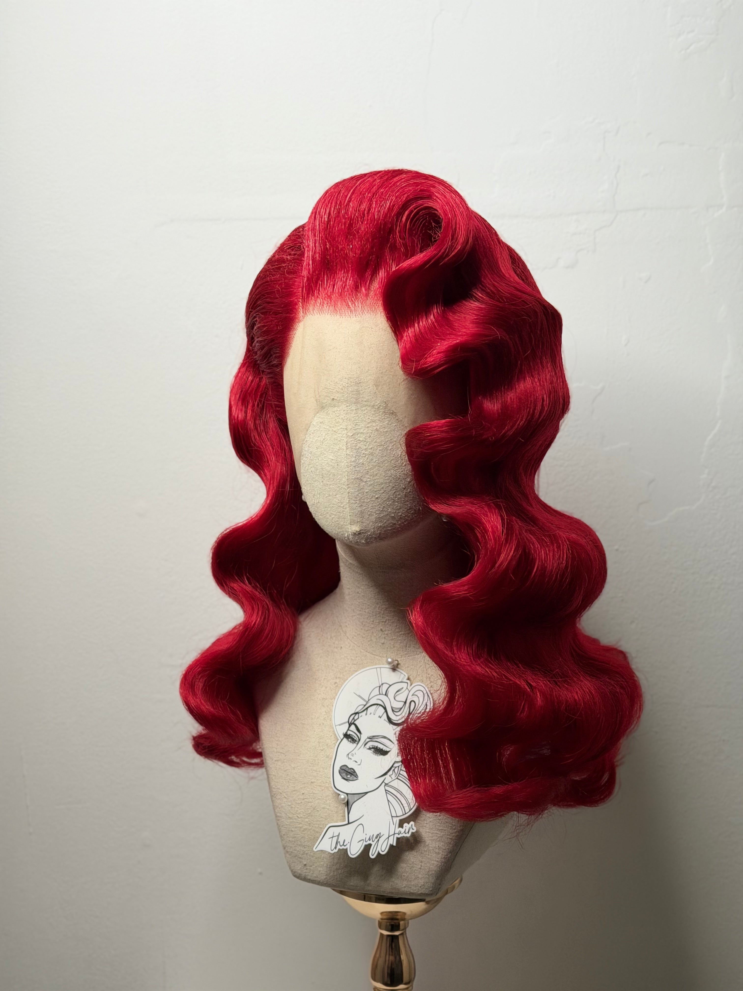Classy 40s History waves deep red