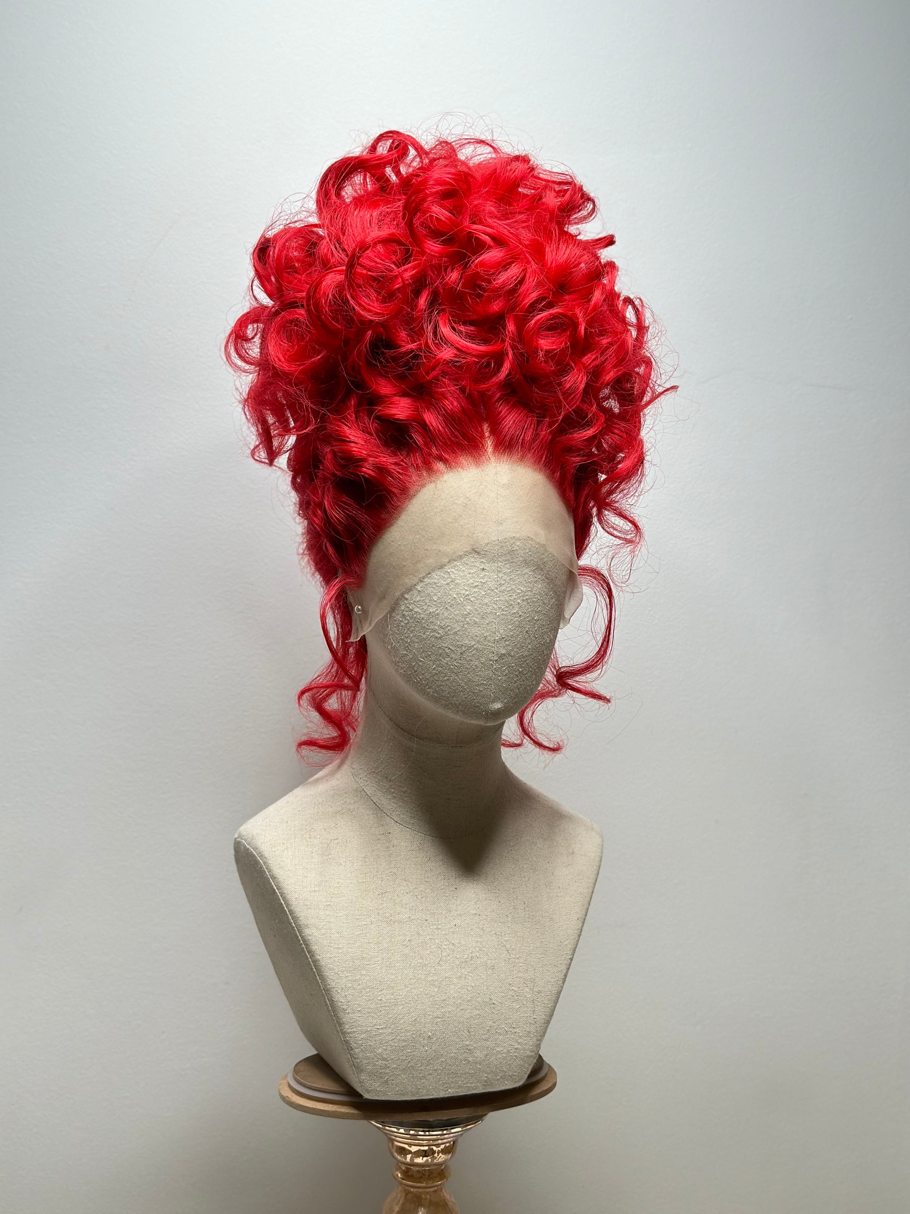 Messy Curly red Updo