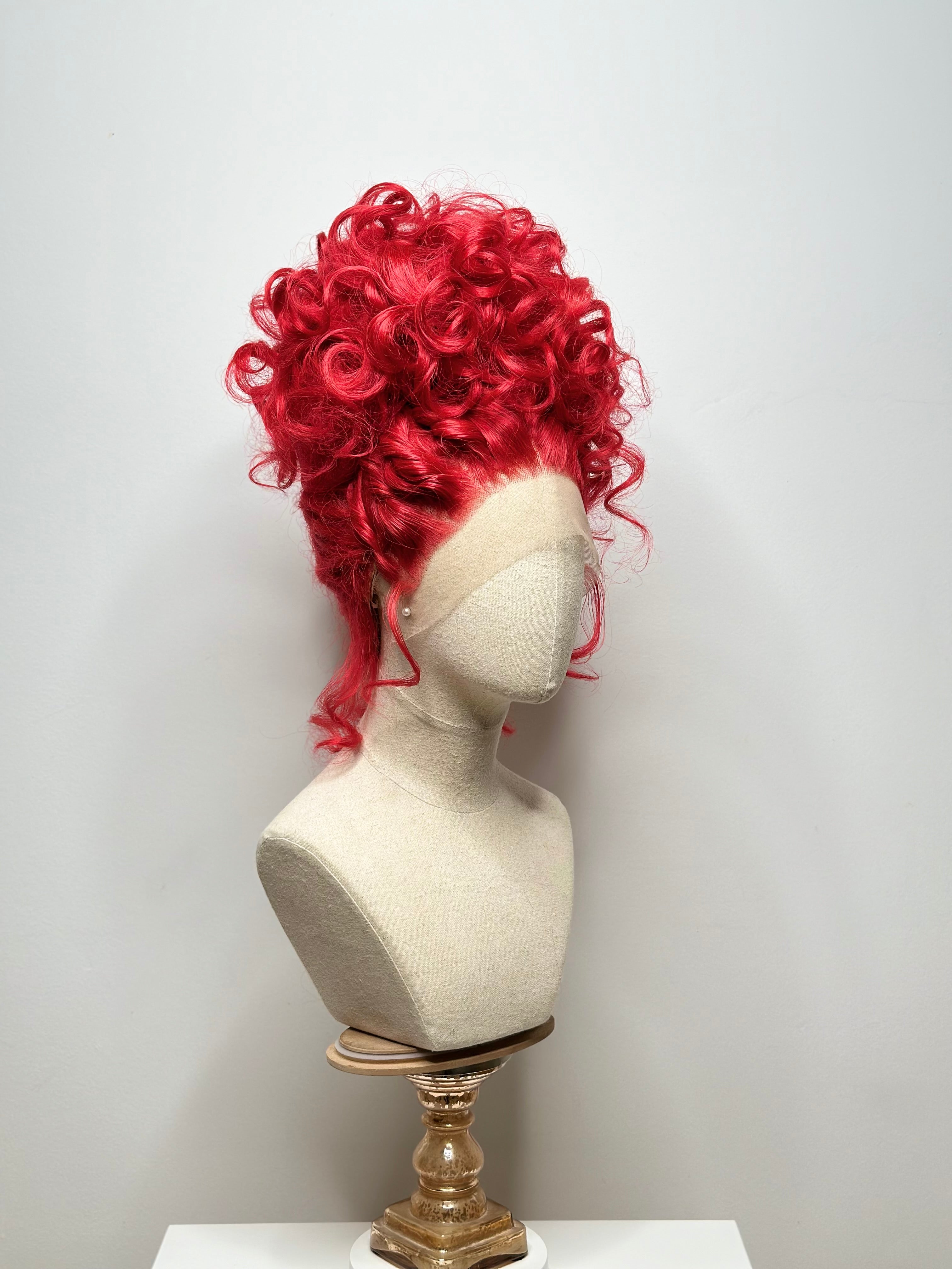 Messy Curly red Updo