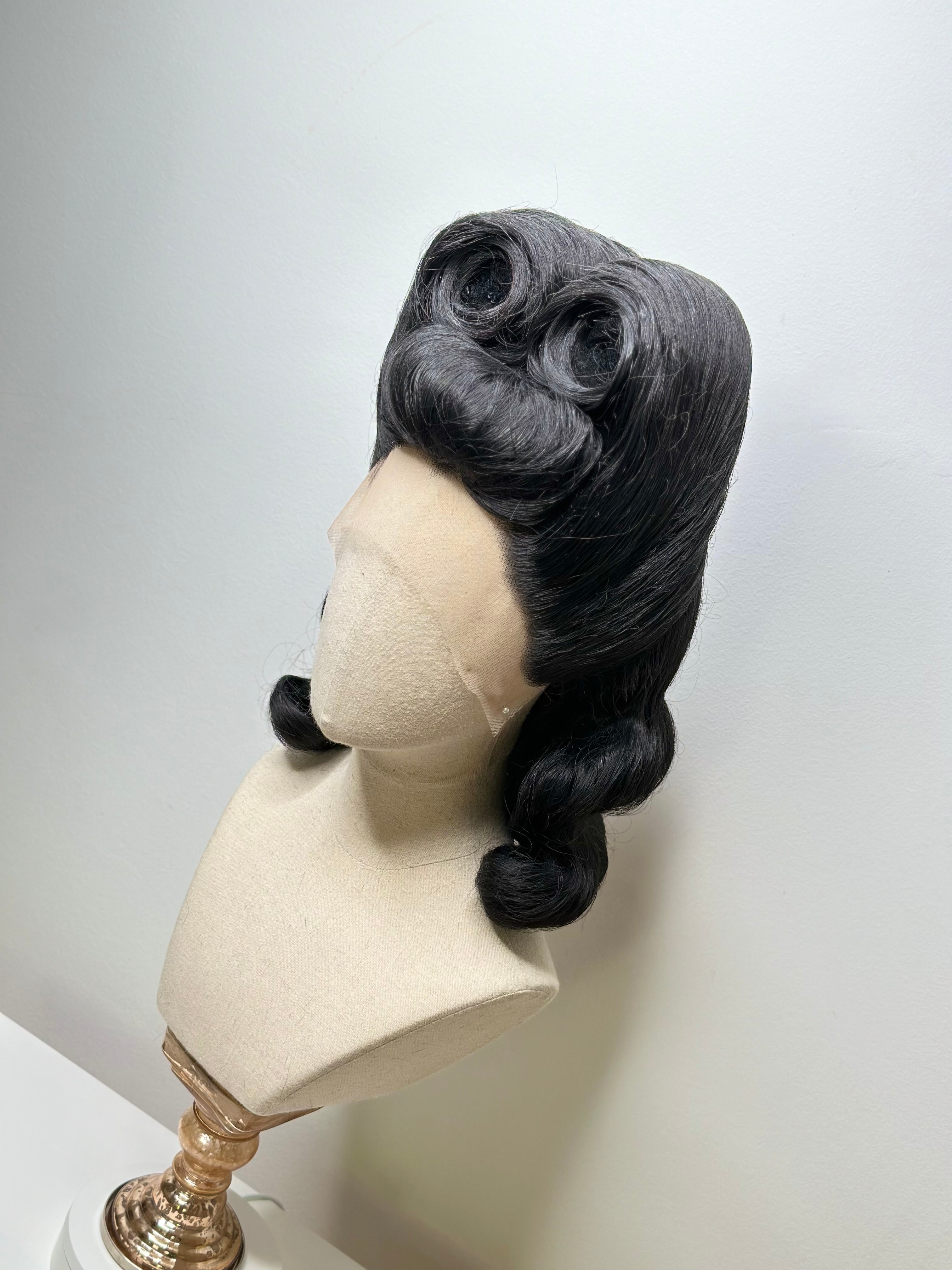 Classy 50s History Wig deep Black