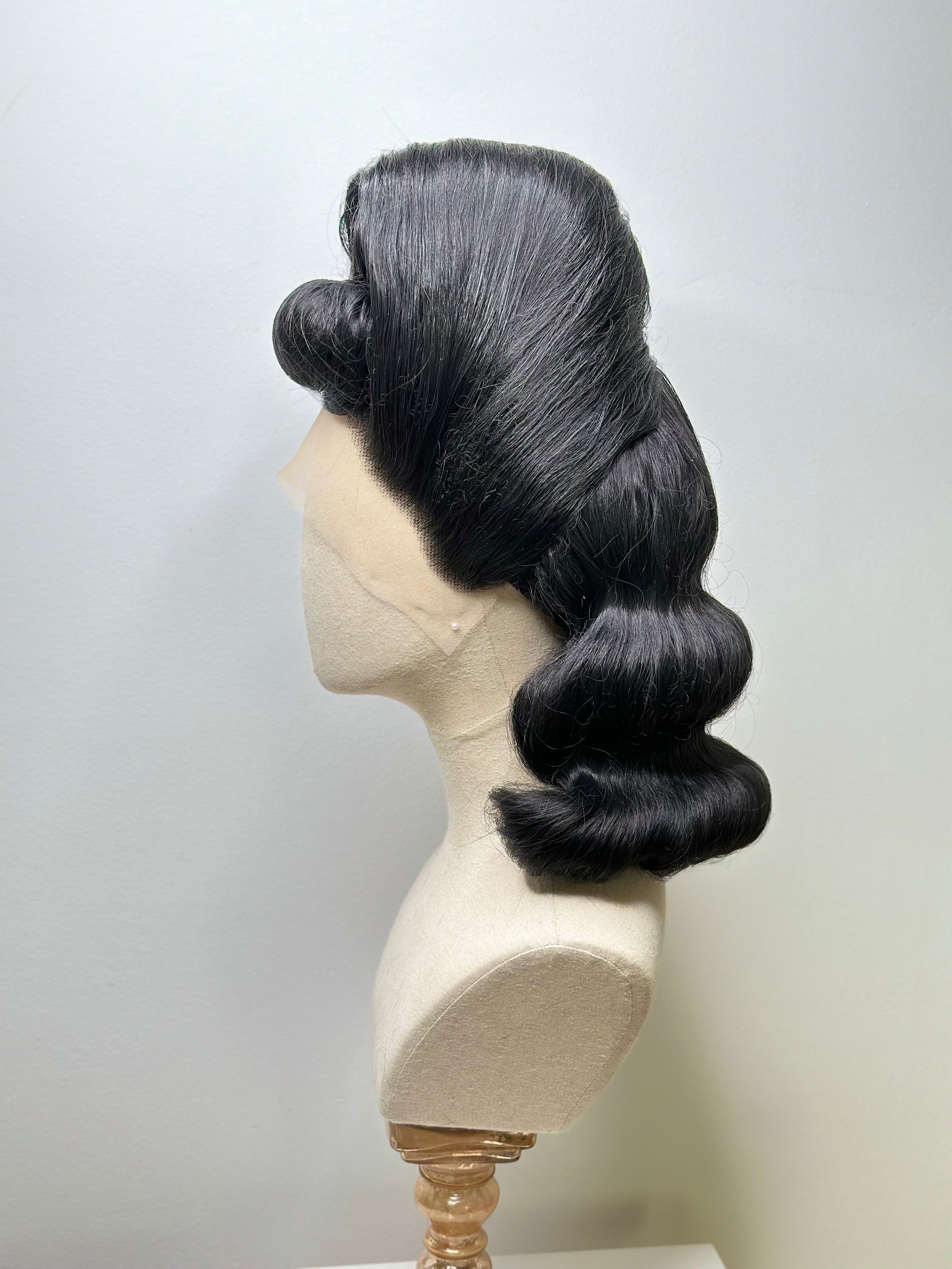 Classy 50s History Wig deep Black