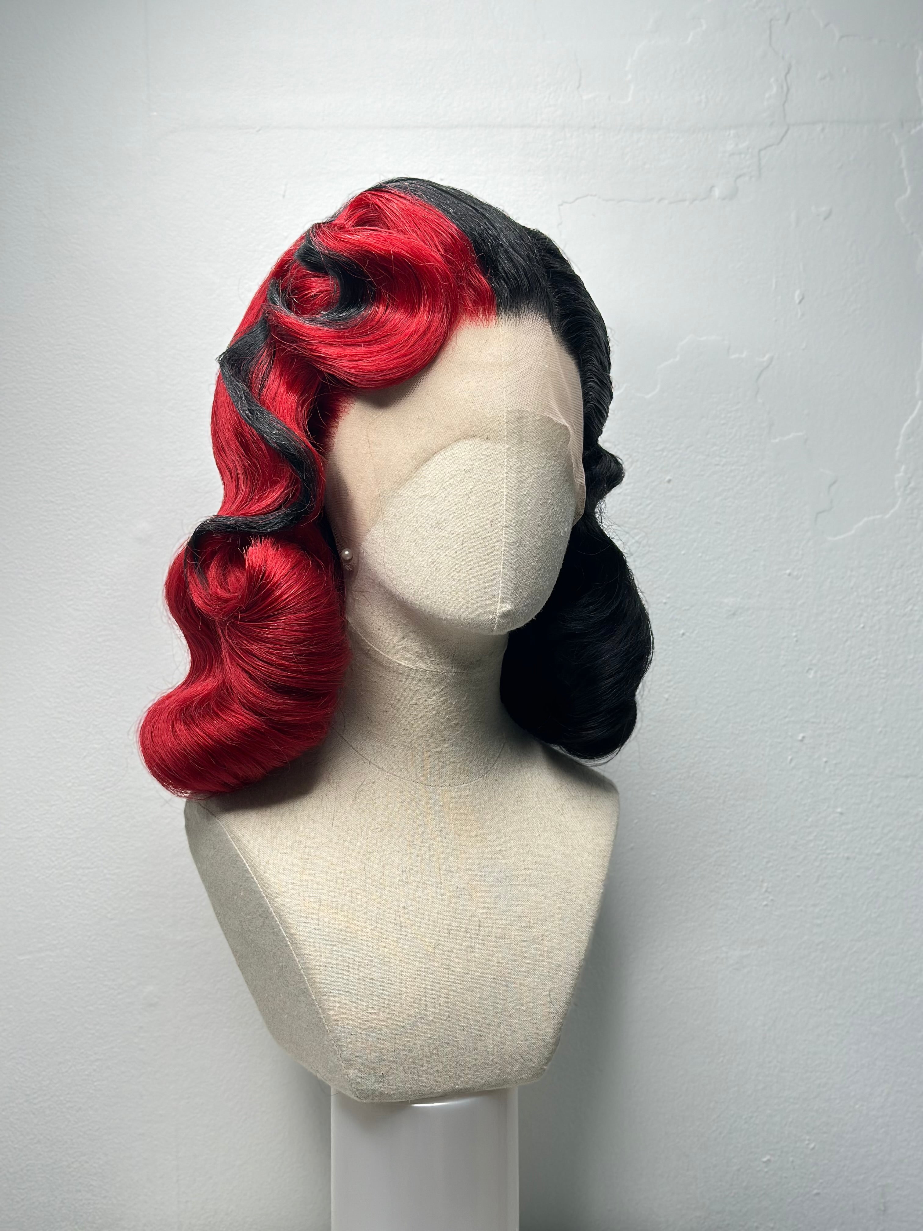 Classy 40s History Wig red-black