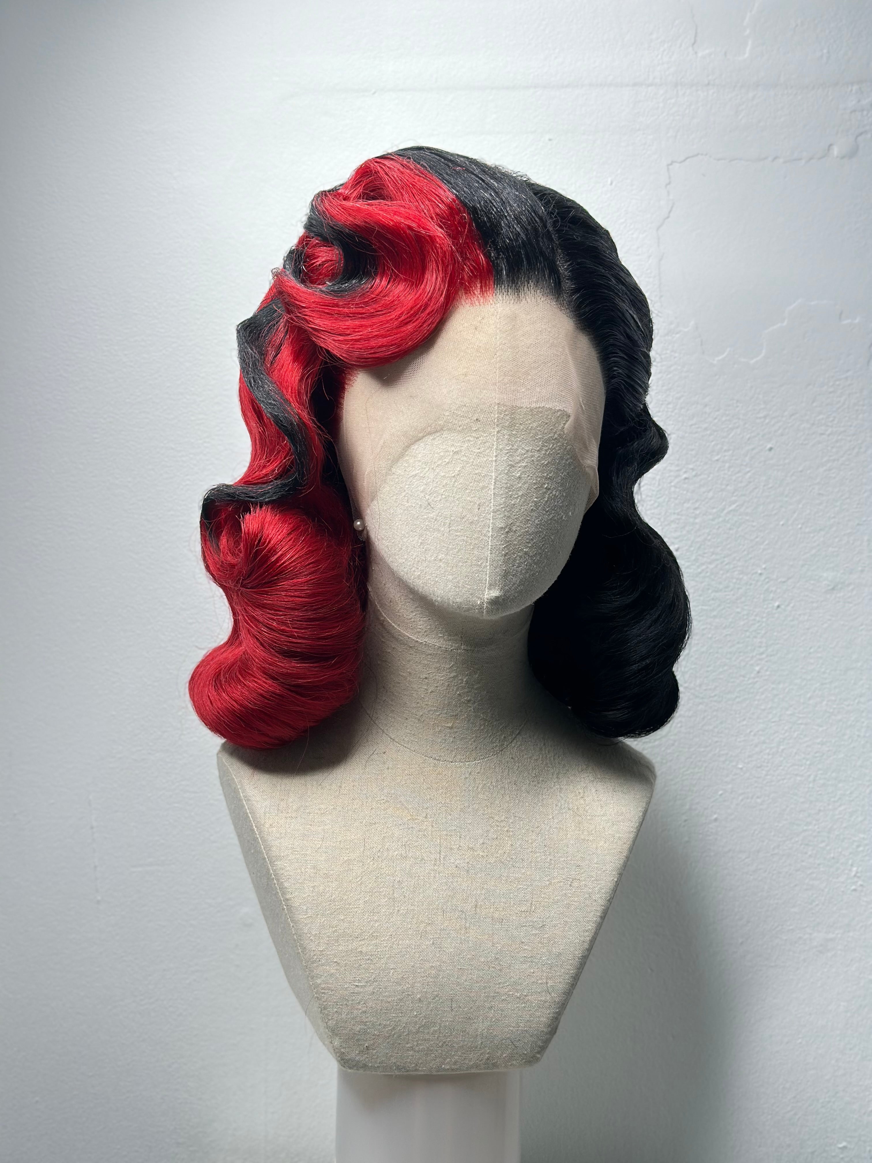 Classy 40s History Wig red-black