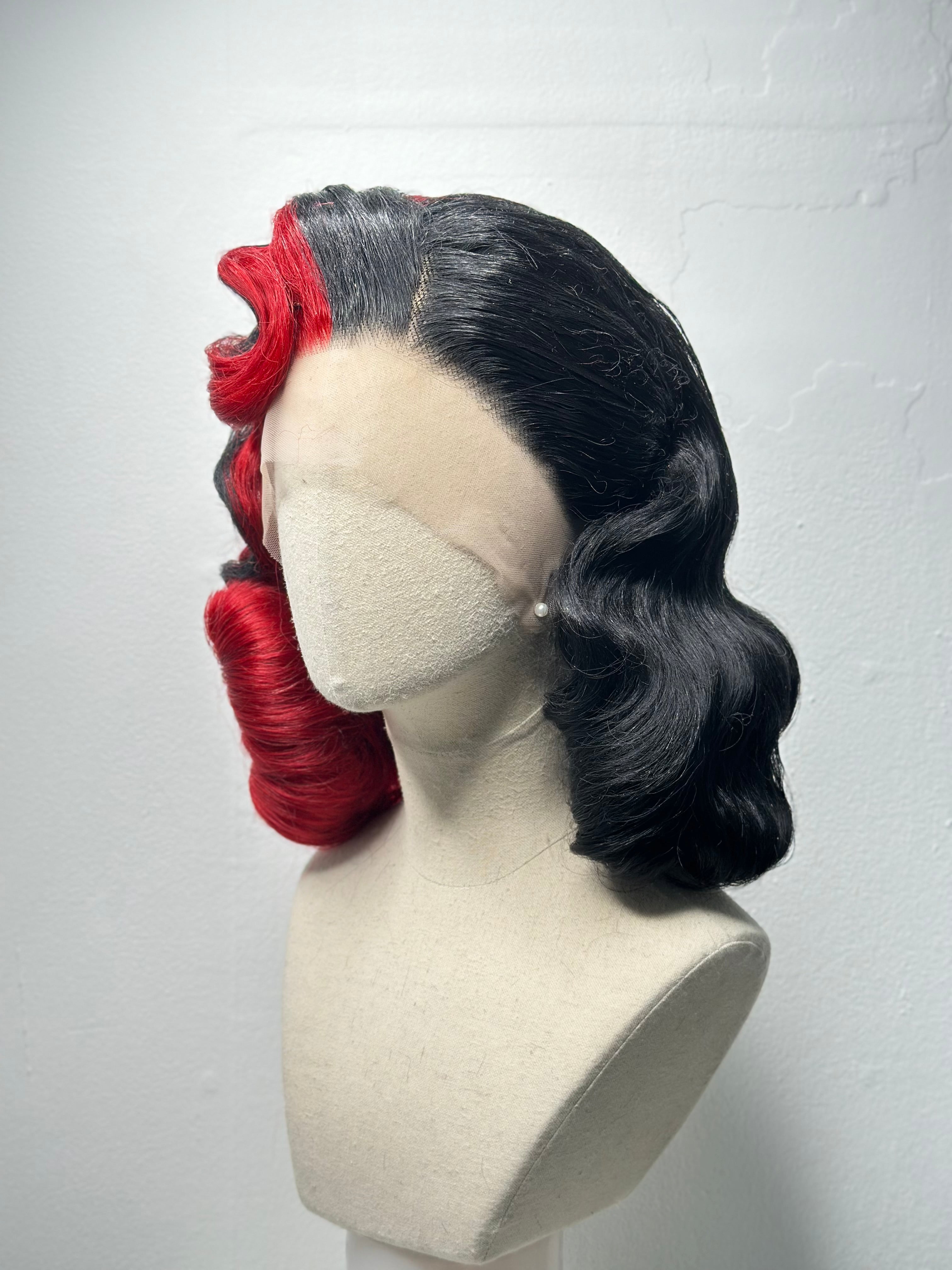 Classy 40s History Wig red-black