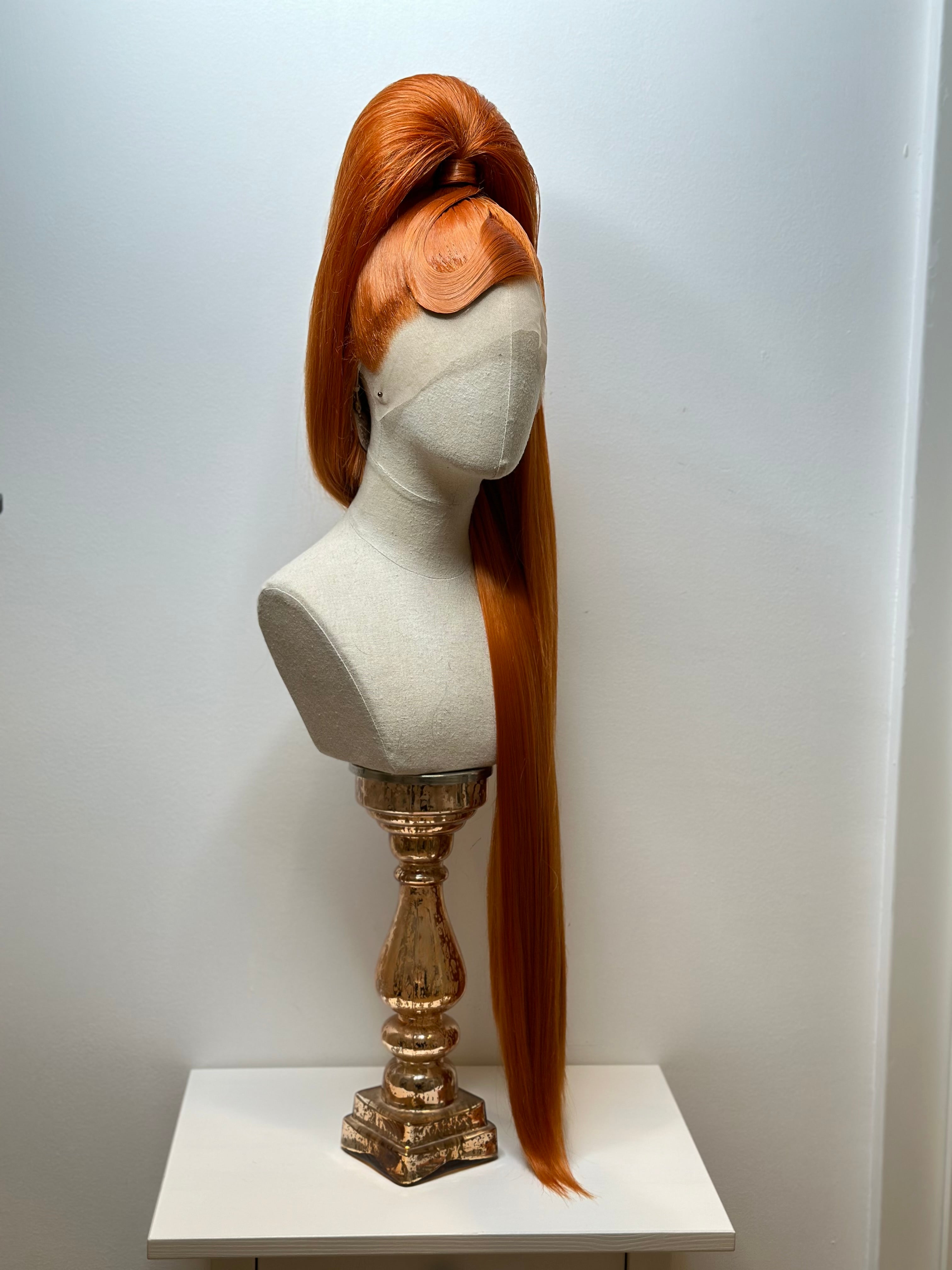 Puffy sleek ponytail Wig Ginger