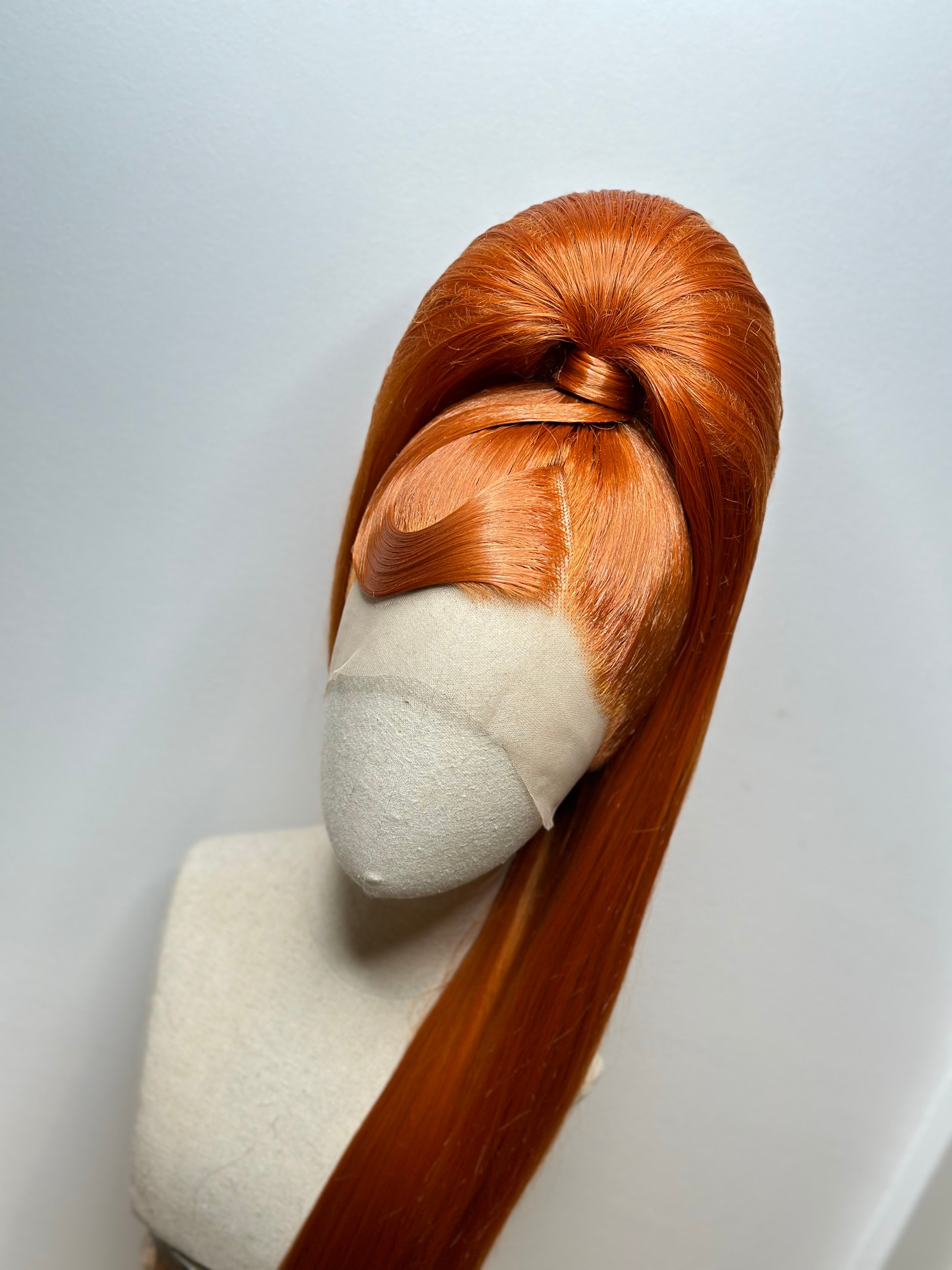 Puffy sleek ponytail Wig Ginger