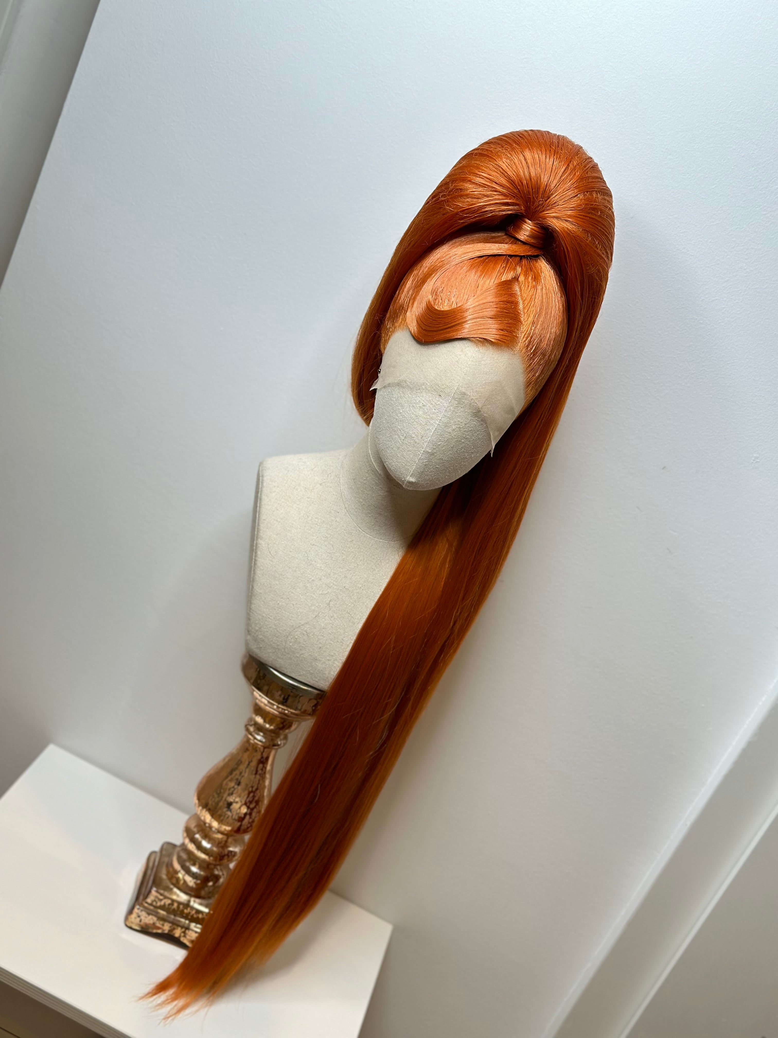 Puffy sleek ponytail Wig Ginger