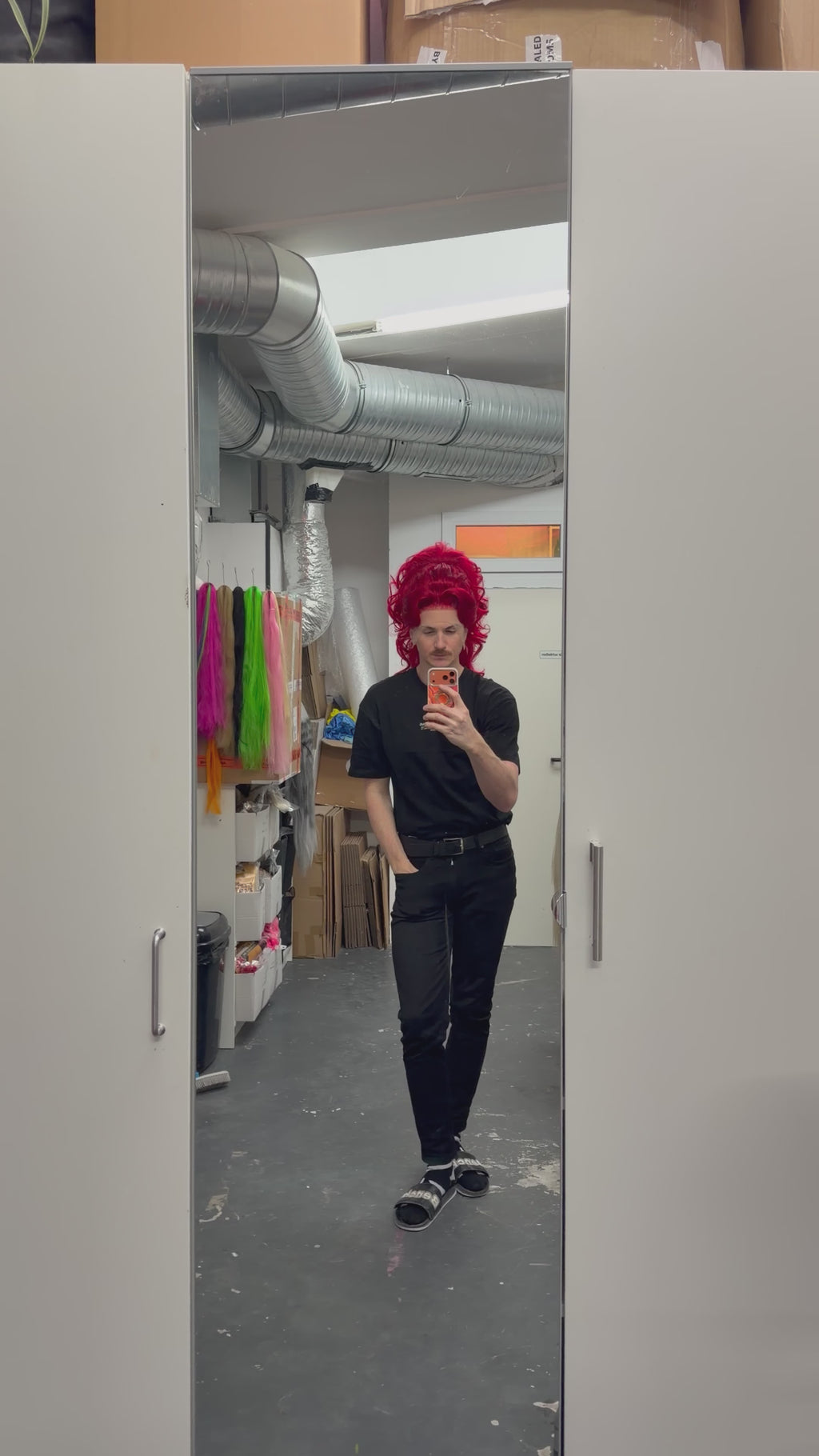Messy Big Half Updo red