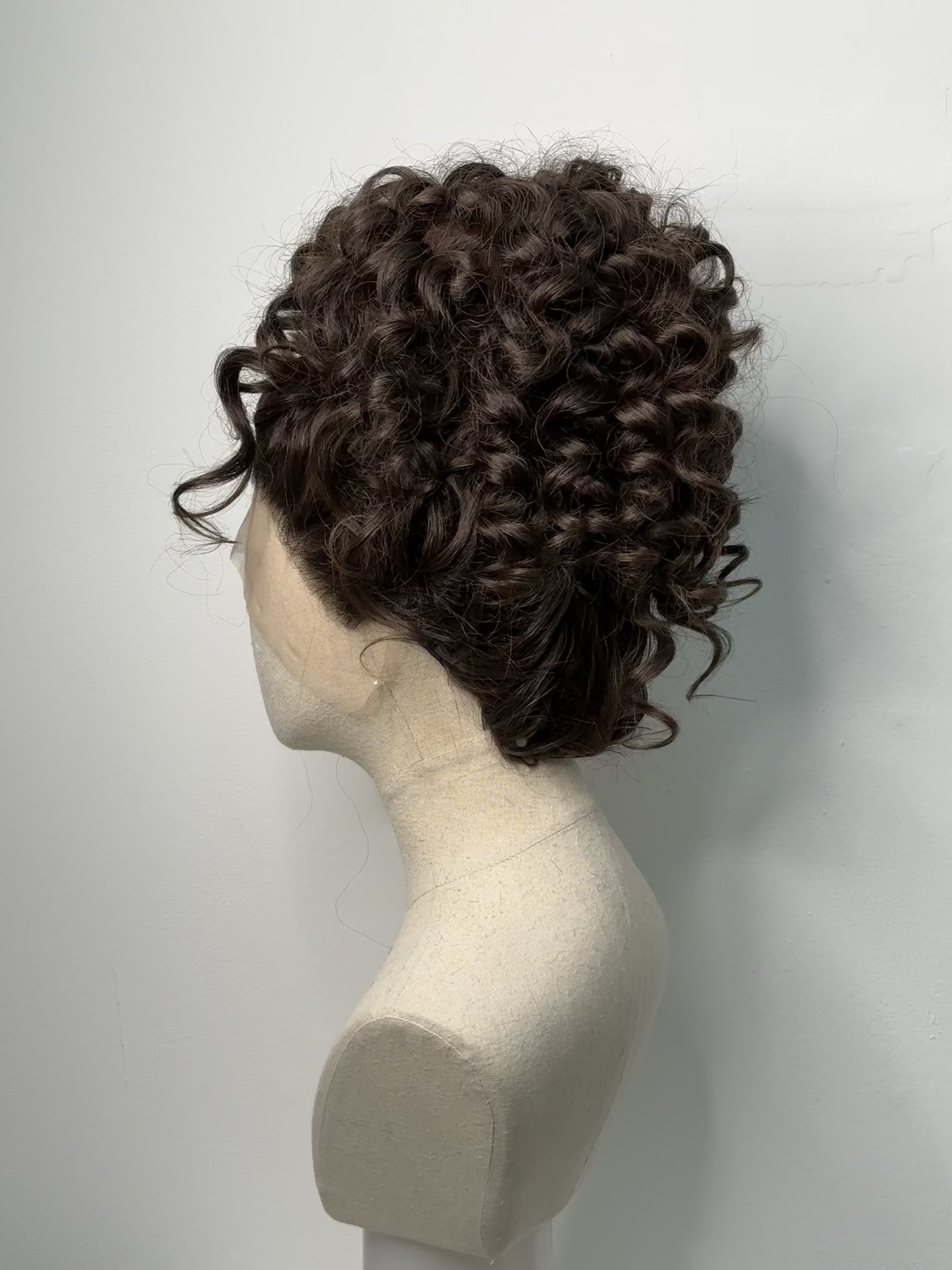 Curly Updo dark Brown